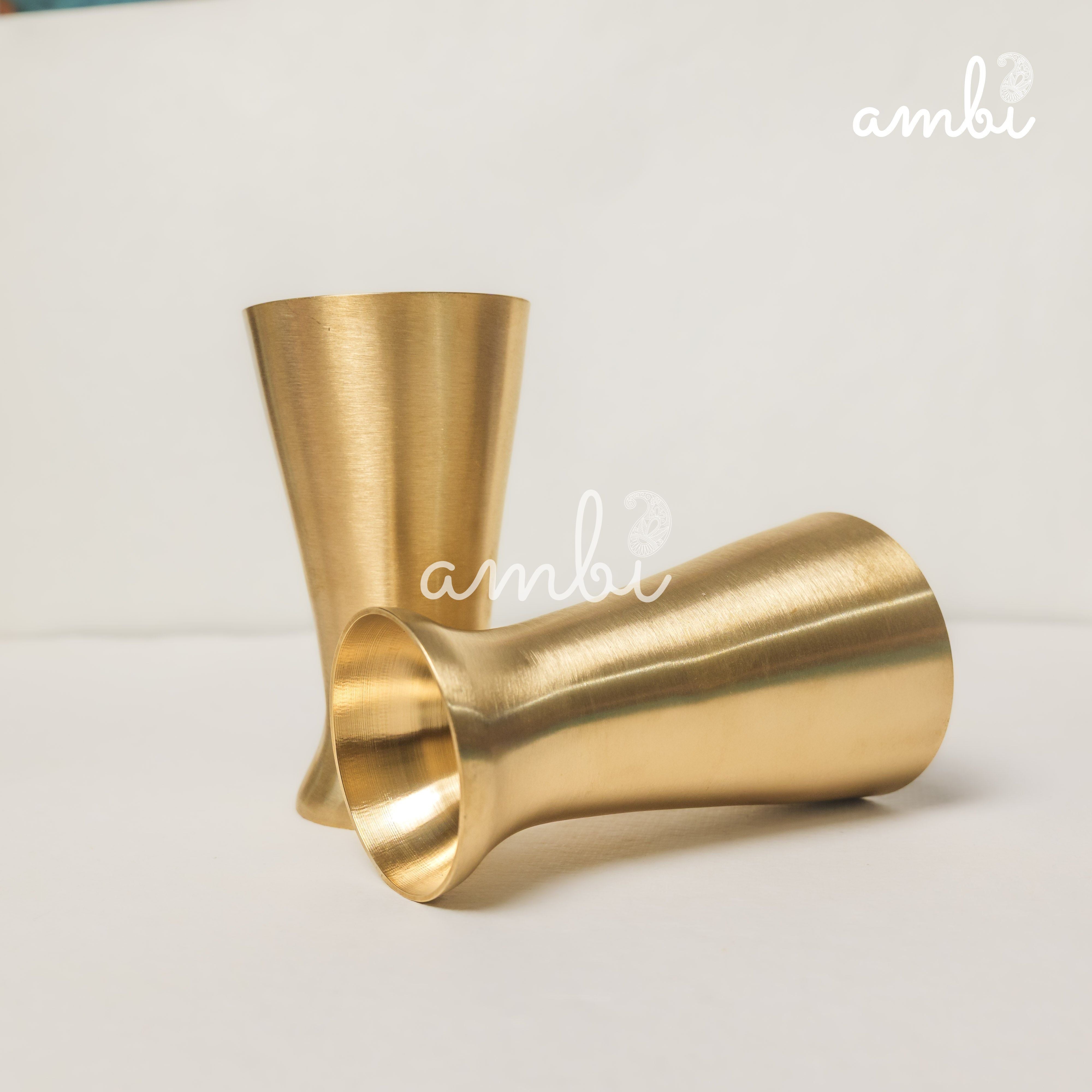 Ambi Gift Set of 2 Royal Lead Free 100% Pure Kansa Glass 200 ml Each