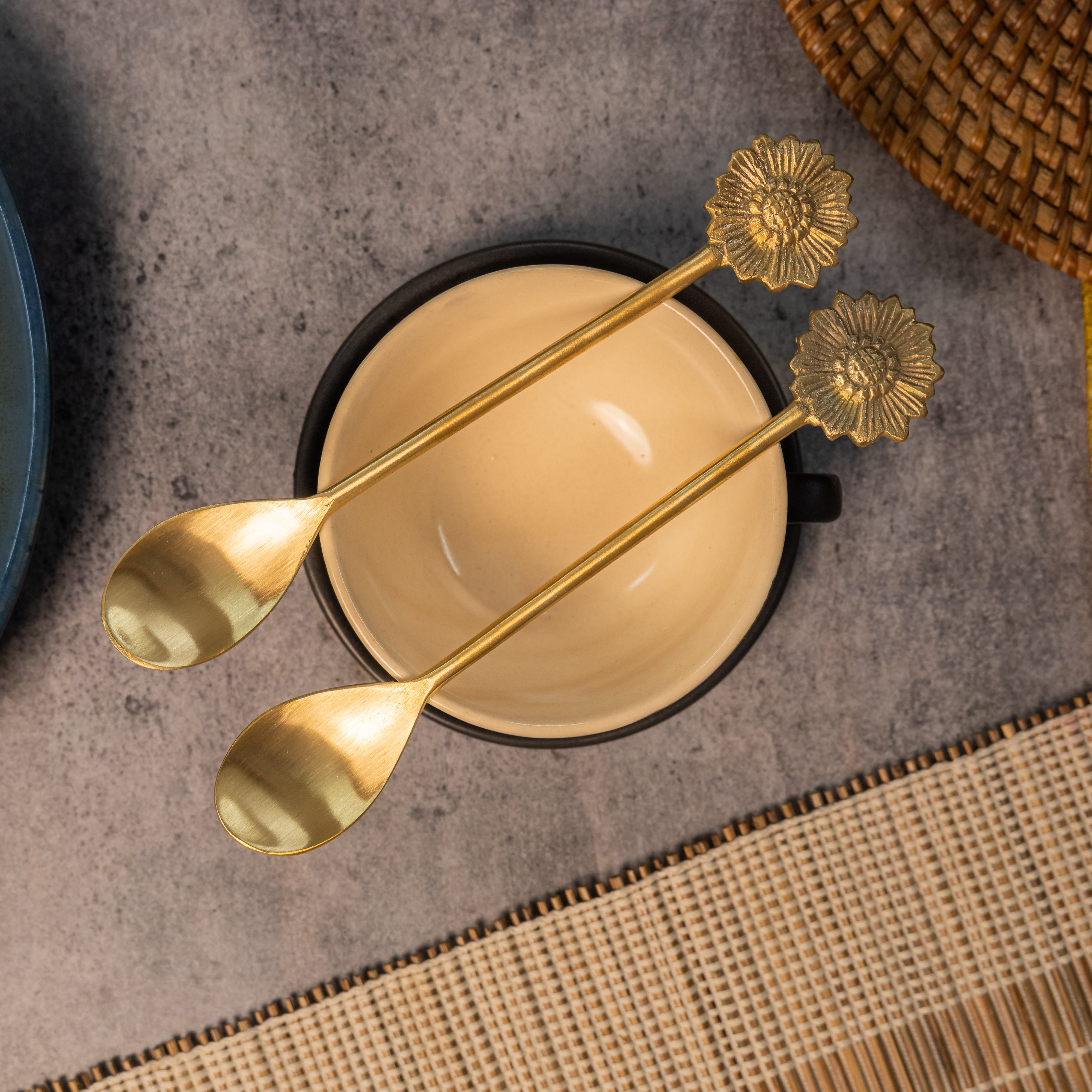 Exquisite Brass Tea / Coffee Spoon Set - Set of 2