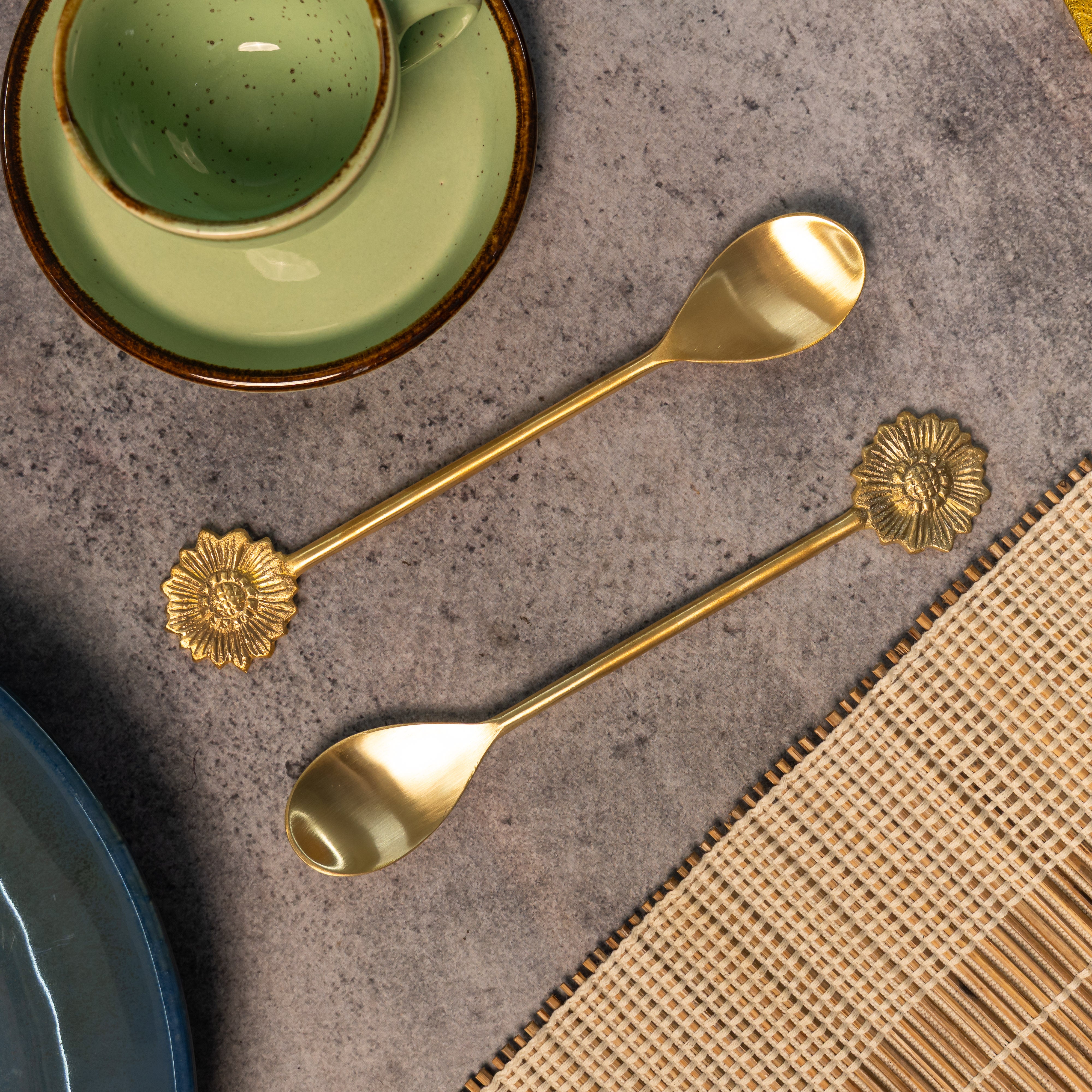 Exquisite Brass Tea / Coffee Spoon Set - Set of 2