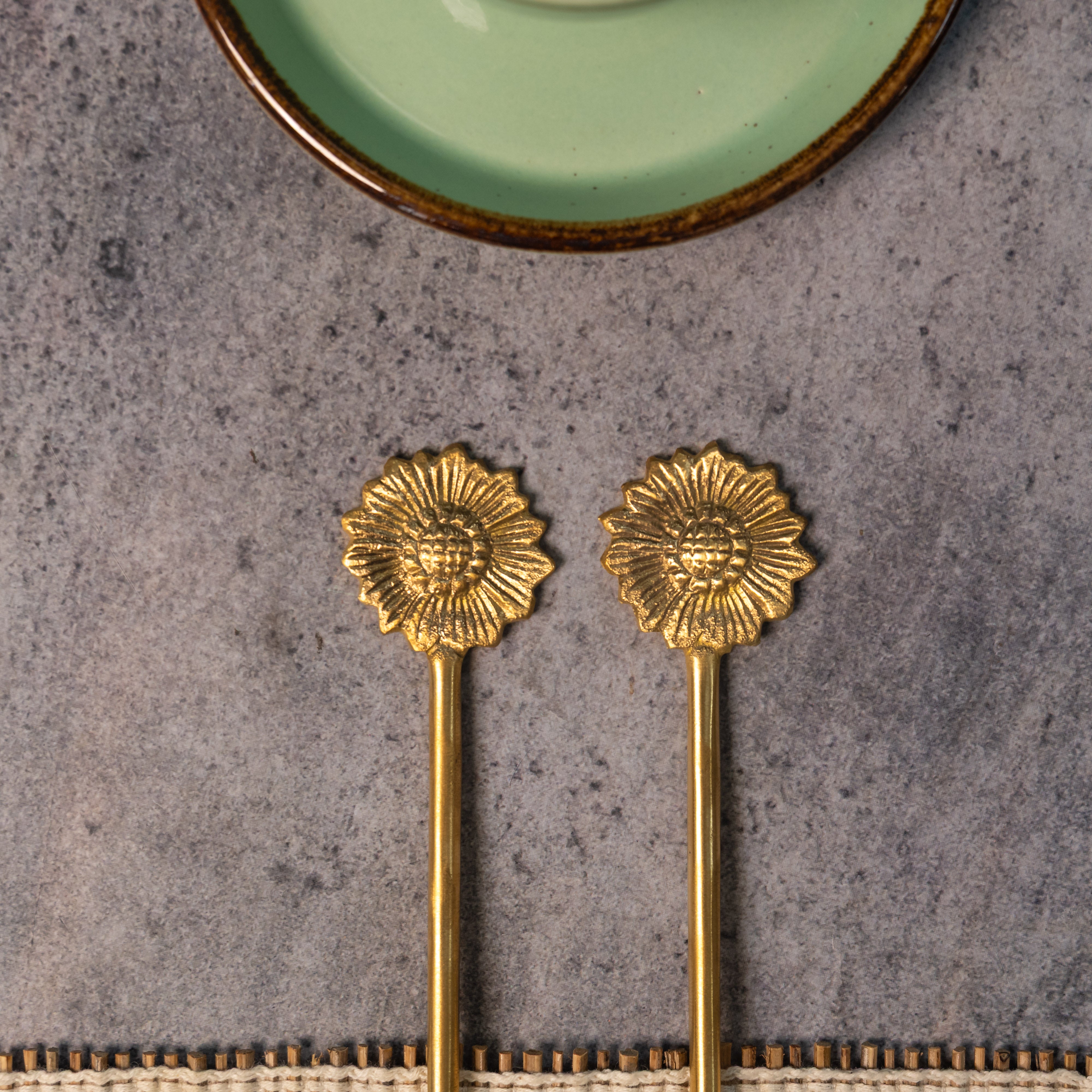 Exquisite Brass Tea / Coffee Spoon Set - Set of 2