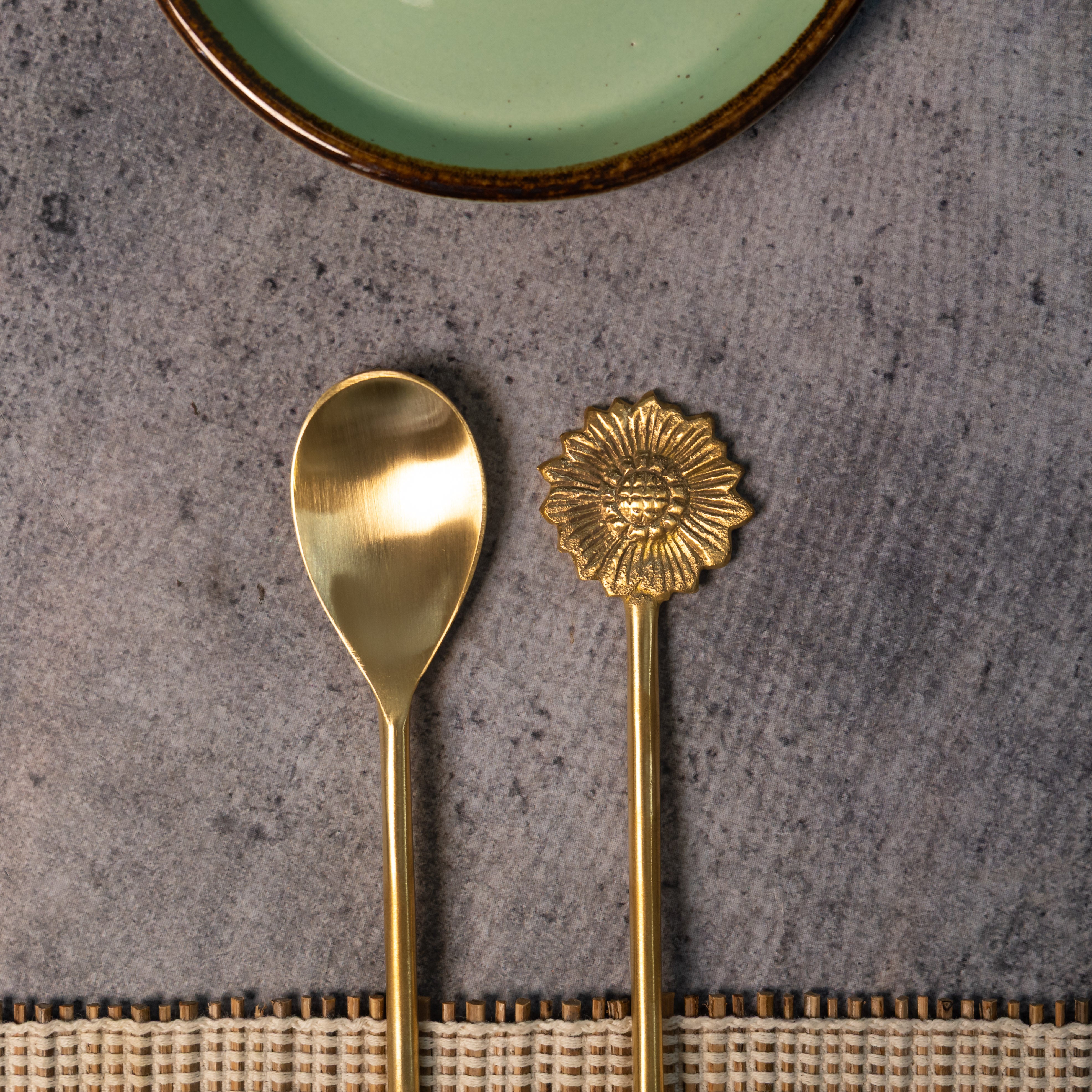 Exquisite Brass Tea / Coffee Spoon Set - Set of 2