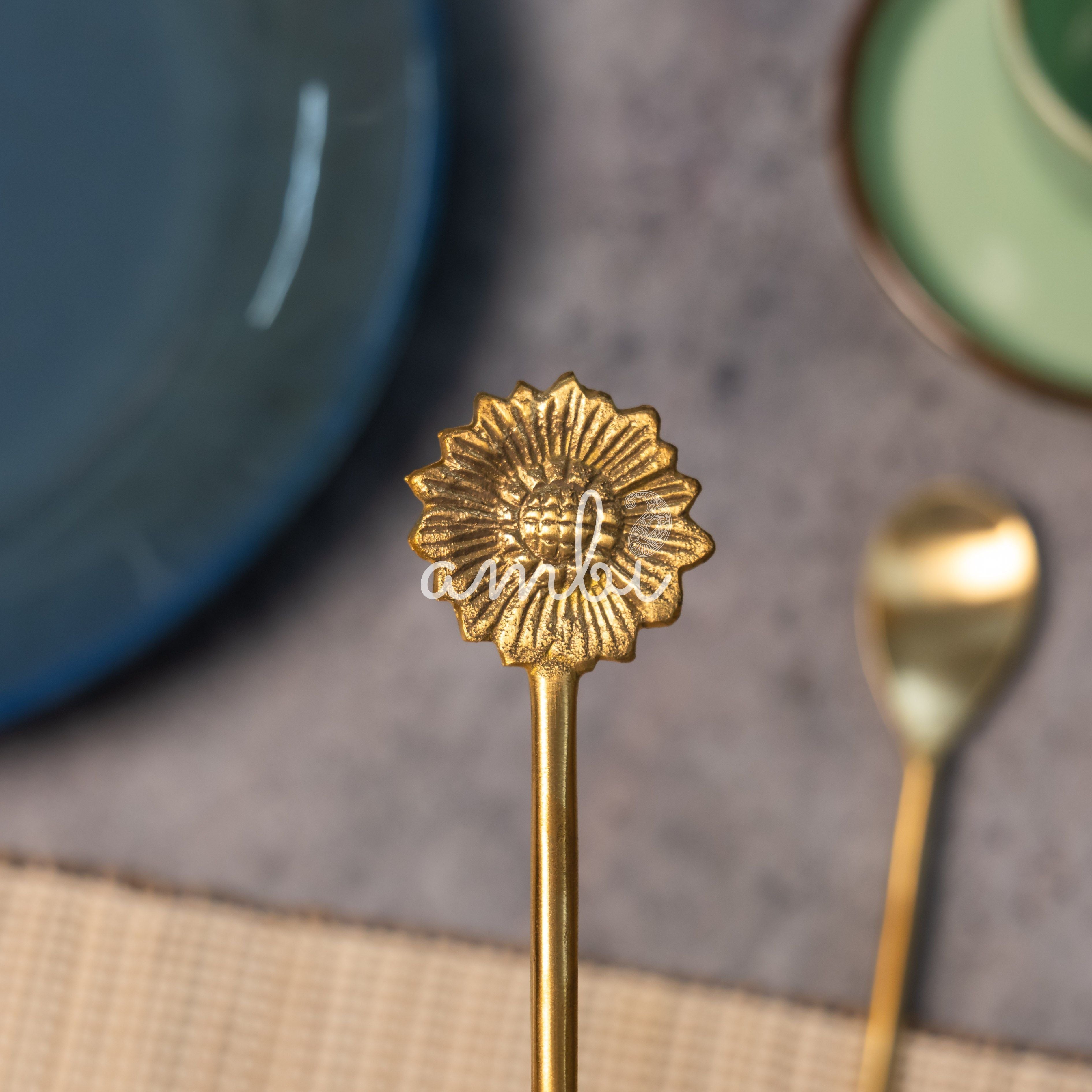 Exquisite Brass Tea / Coffee Spoon Set - Set of 2
