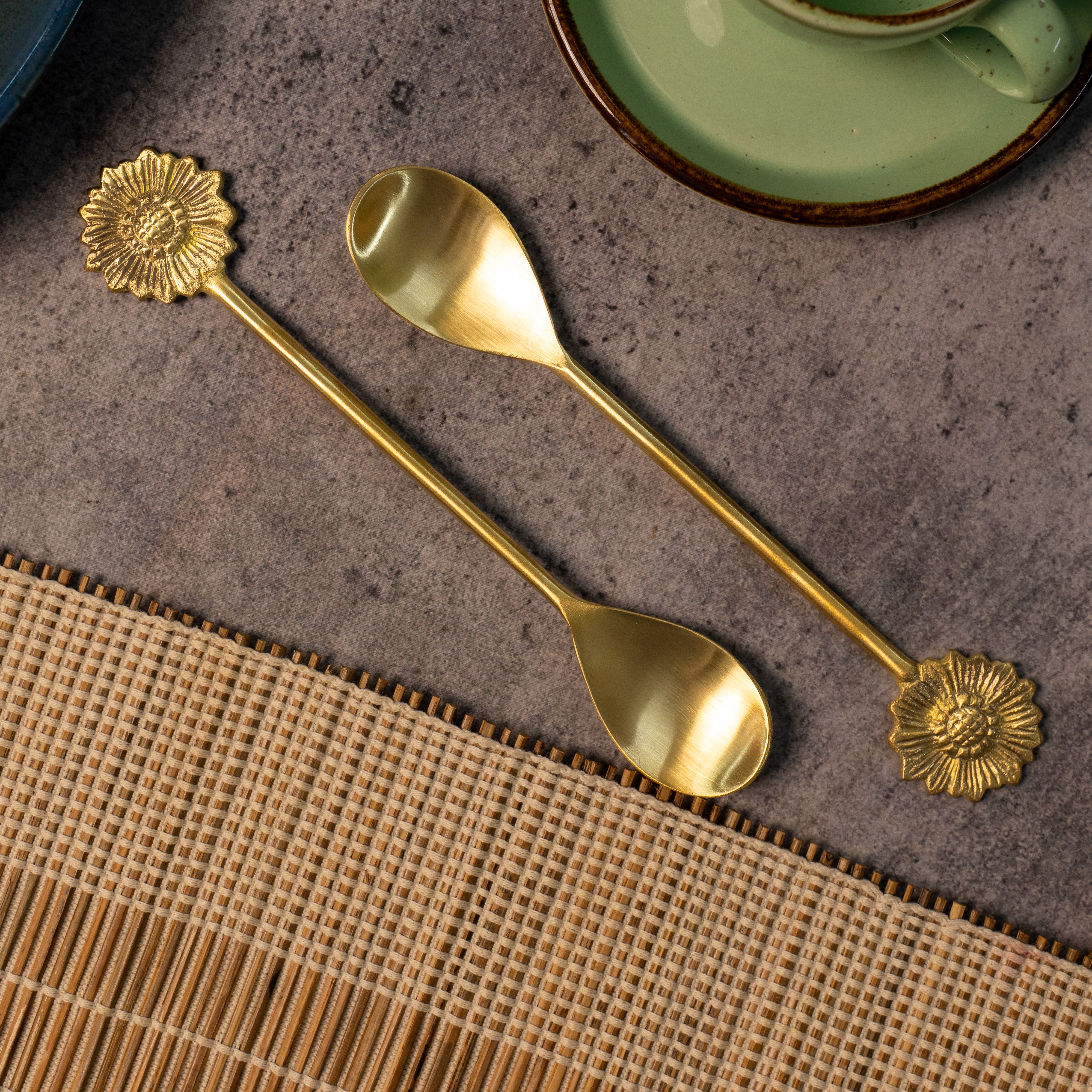 Exquisite Brass Tea / Coffee Spoon Set - Set of 2