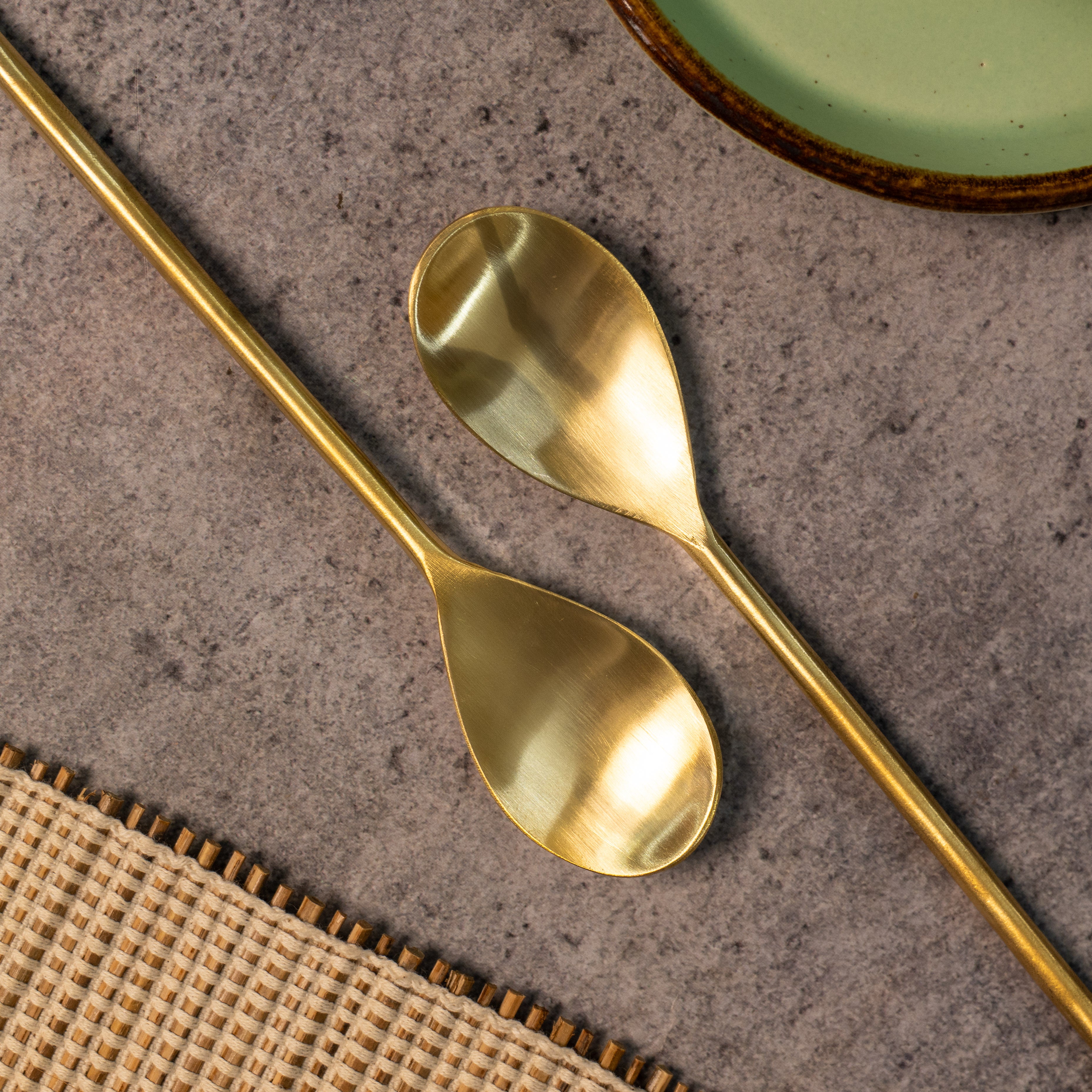 Exquisite Brass Tea / Coffee Spoon Set - Set of 2