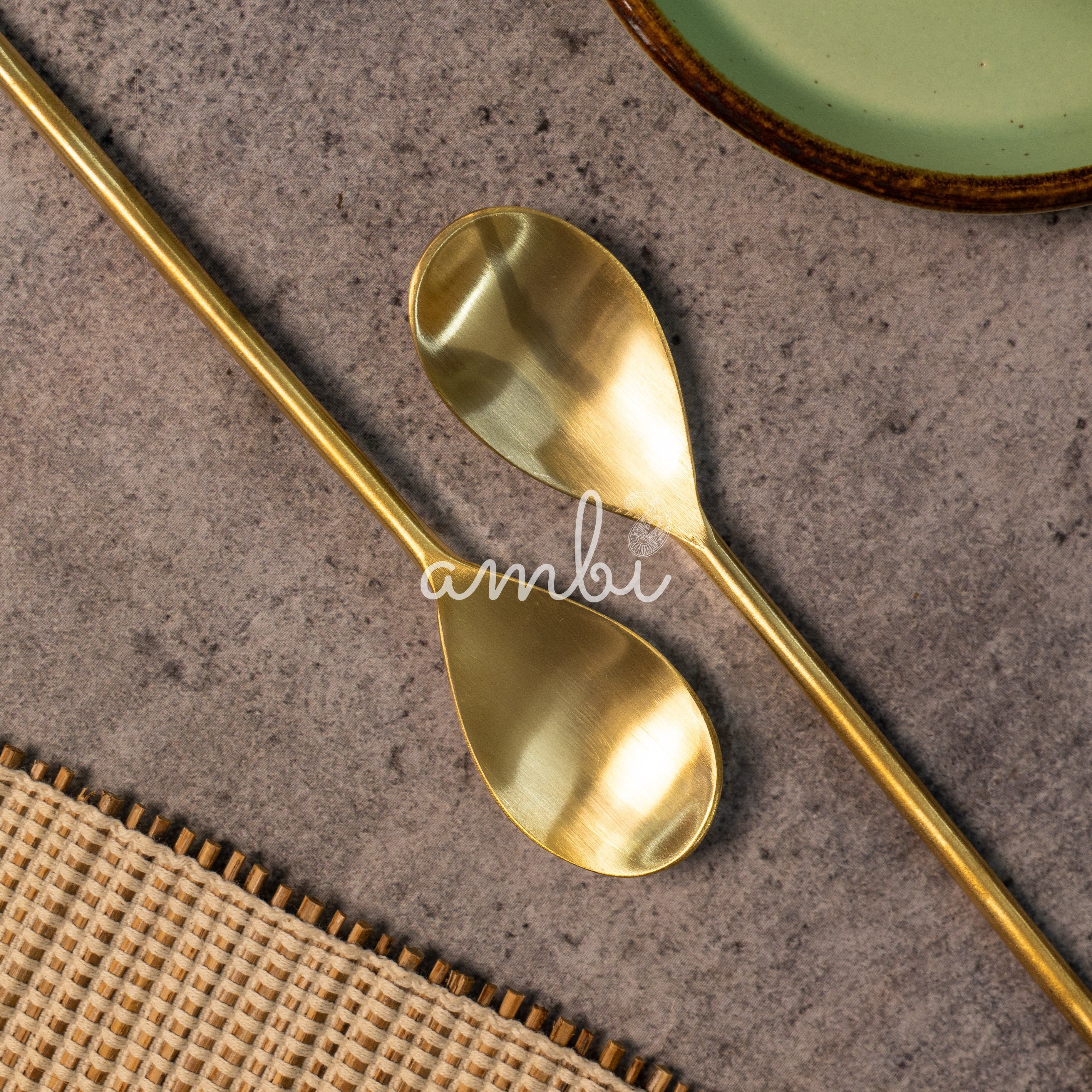 Exquisite Brass Tea / Coffee Spoon Set - Set of 2