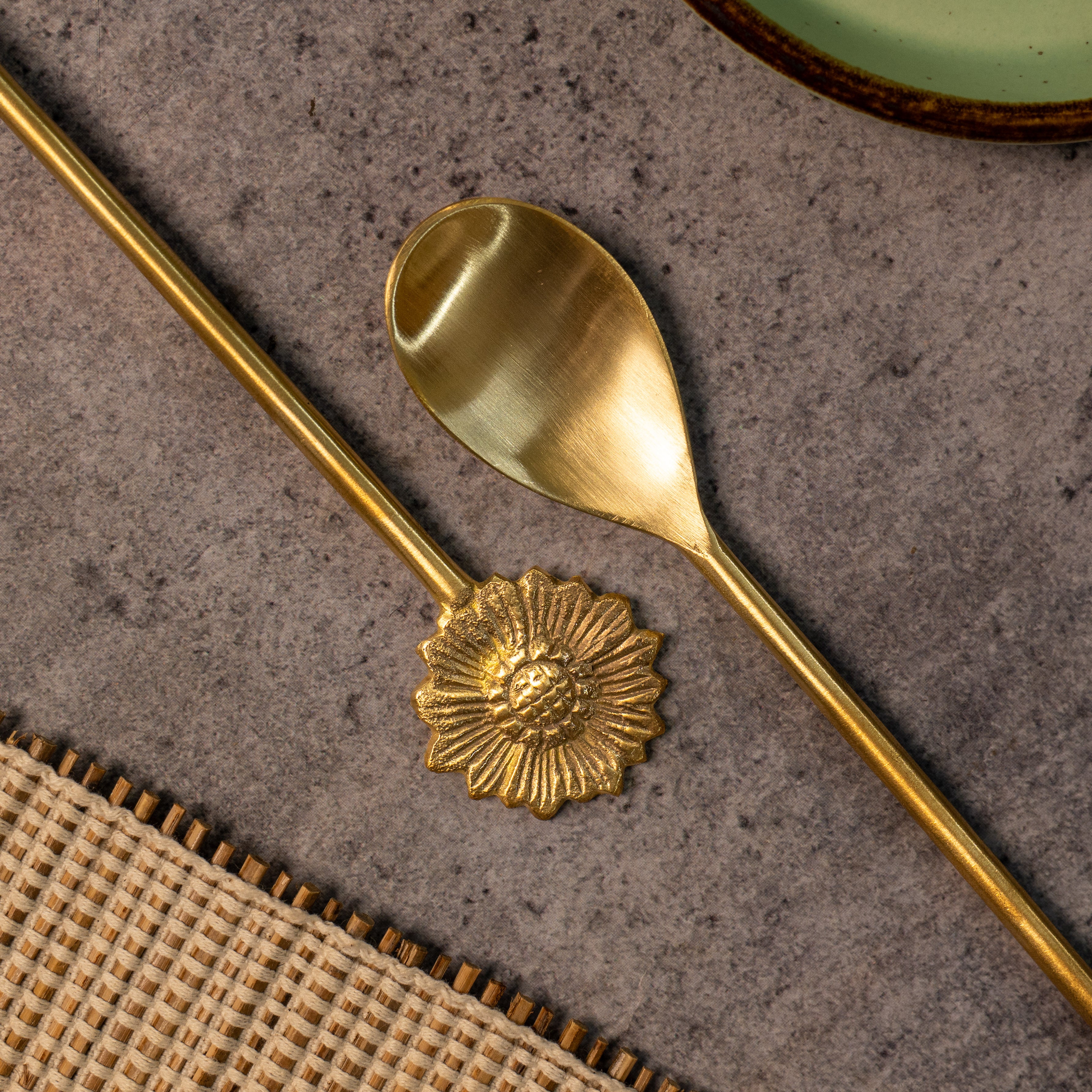 Exquisite Brass Tea / Coffee Spoon Set - Set of 2