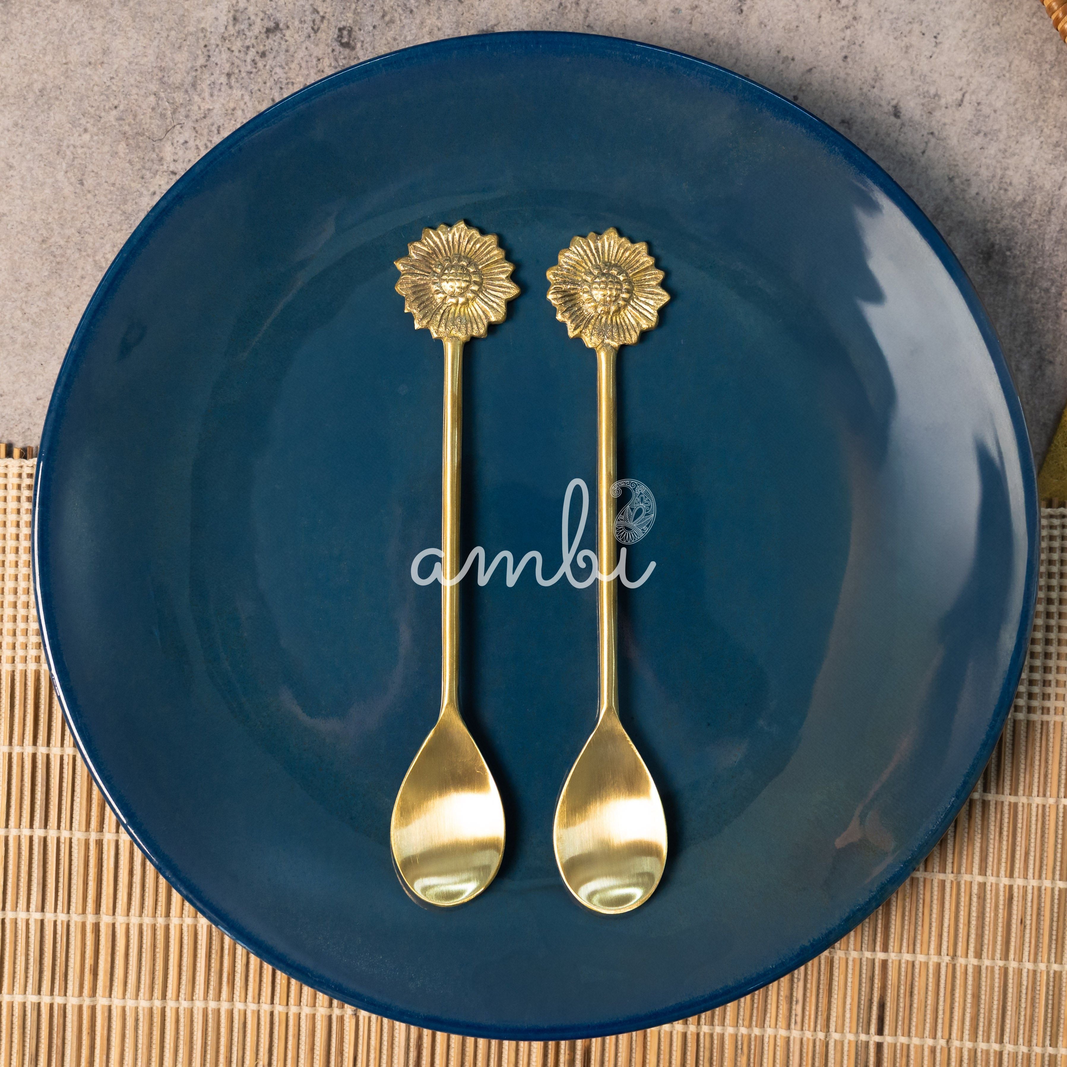 Exquisite Brass Tea / Coffee Spoon Set - Set of 2