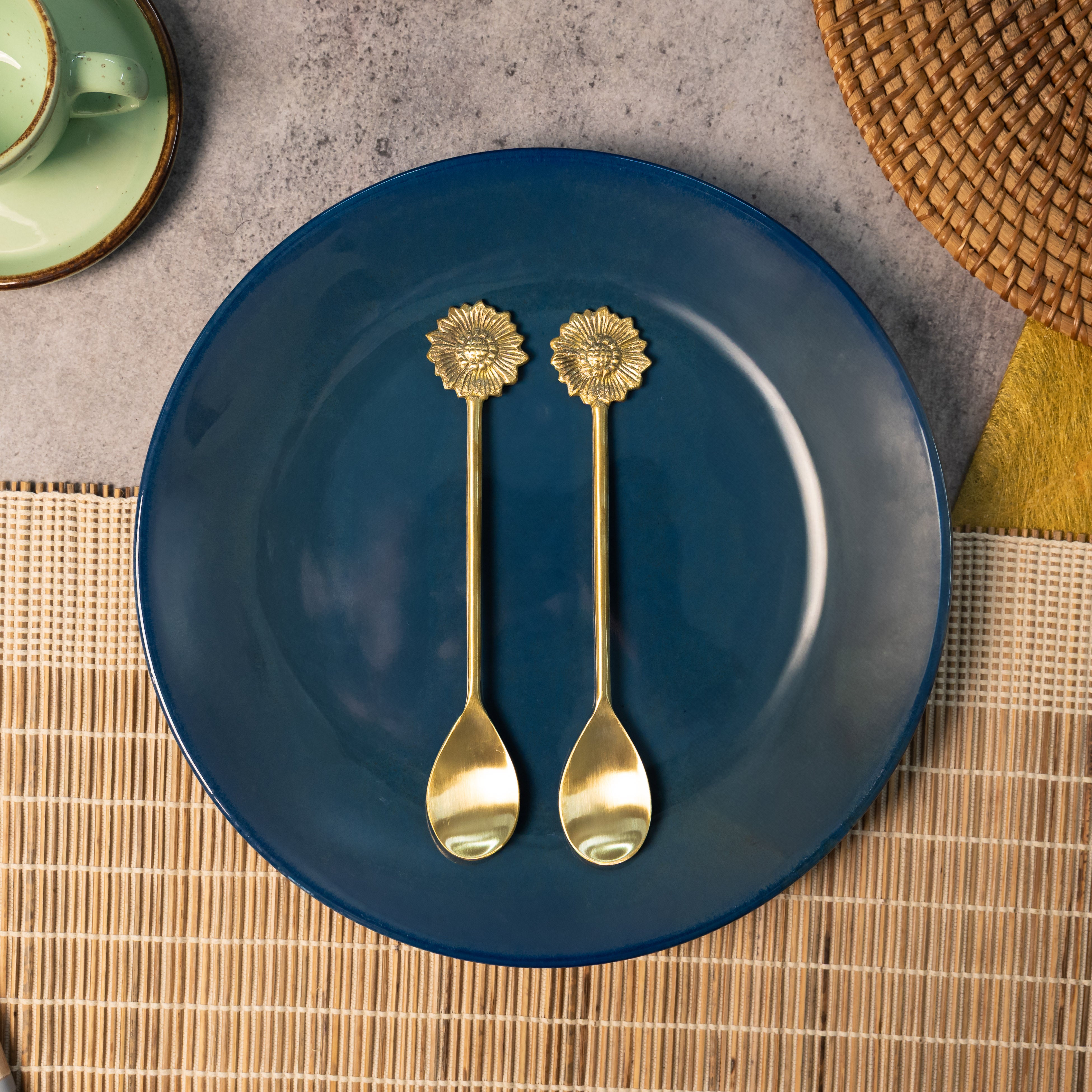 Exquisite Brass Tea / Coffee Spoon Set - Set of 2