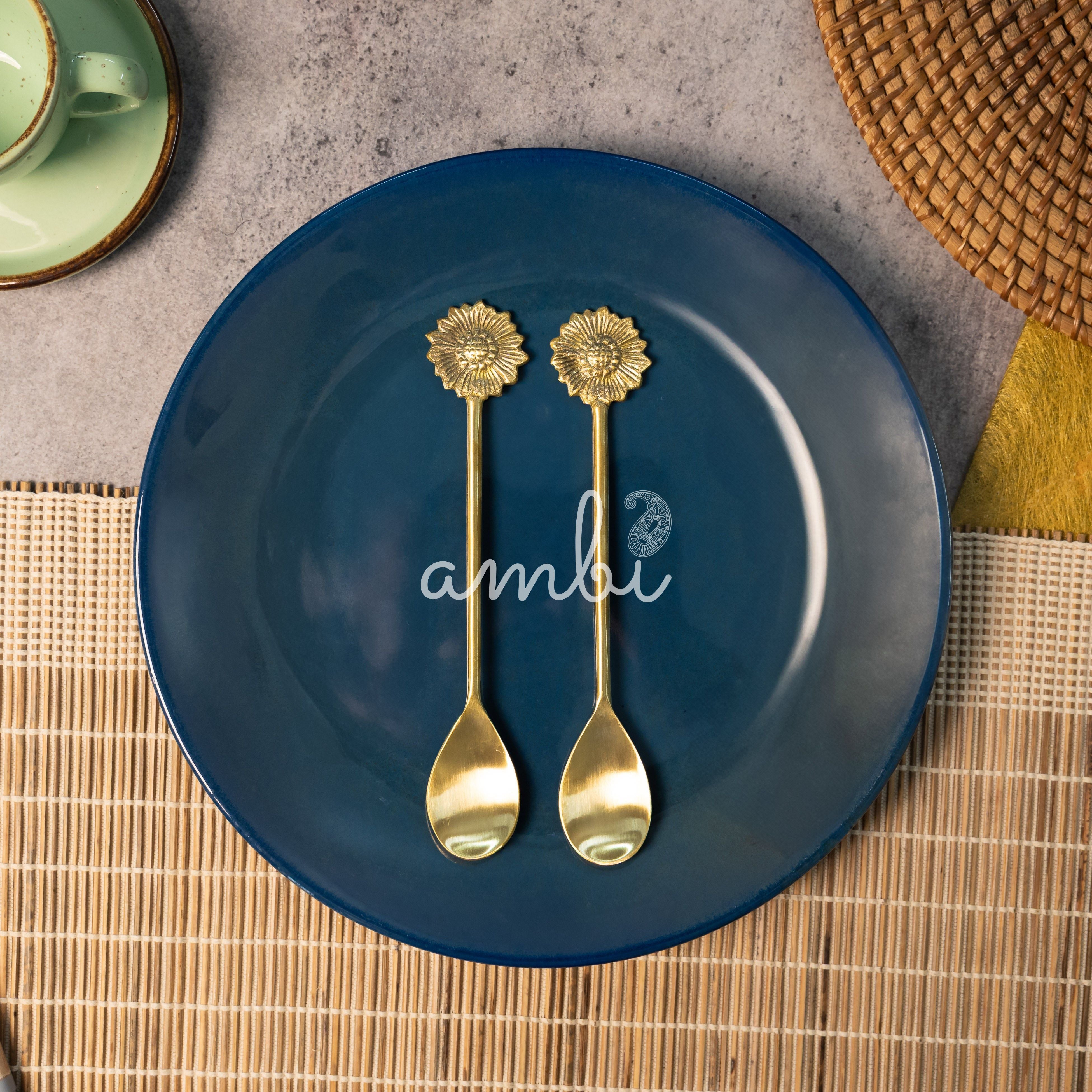 Exquisite Brass Tea / Coffee Spoon Set - Set of 2