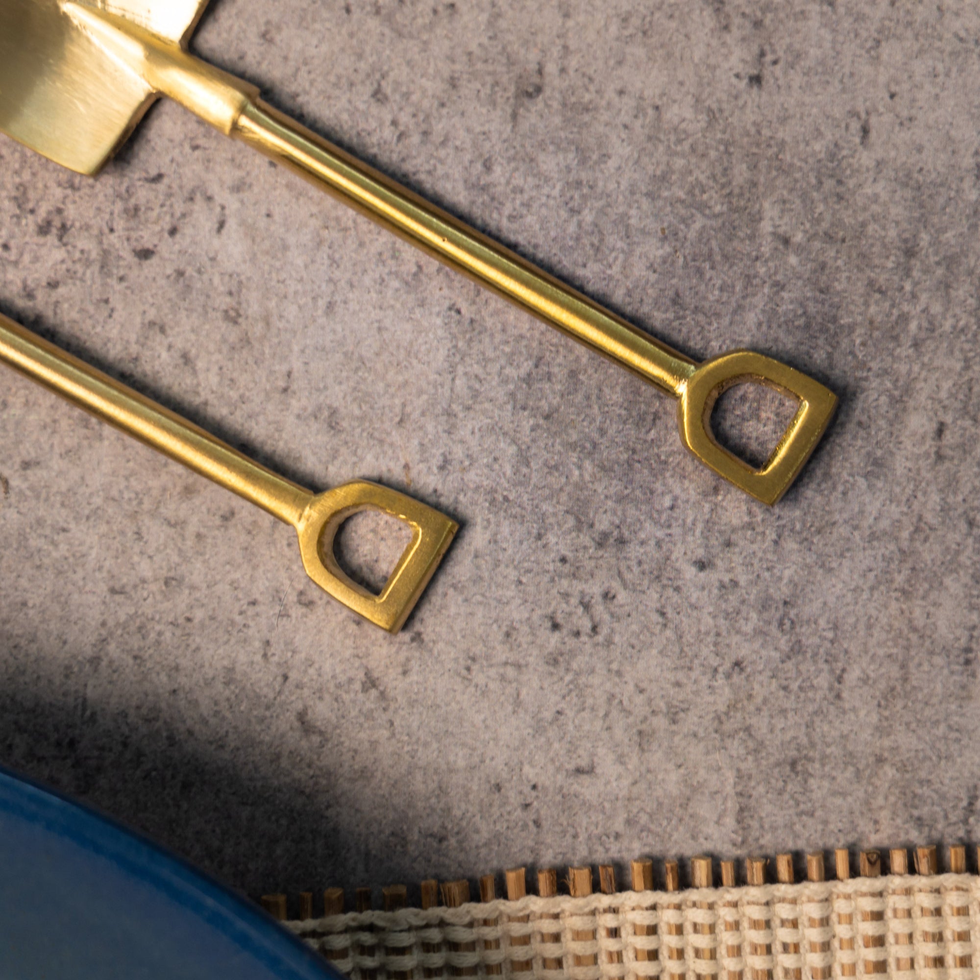 Exquisite Brass Spade Shape Tea Coffee Spoon Set - Set of 2 (Spade)