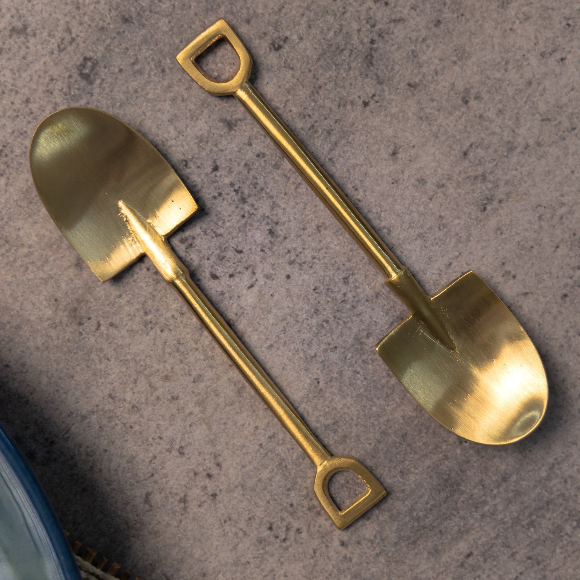 Exquisite Brass Spade Shape Tea Coffee Spoon Set - Set of 2 (Spade)