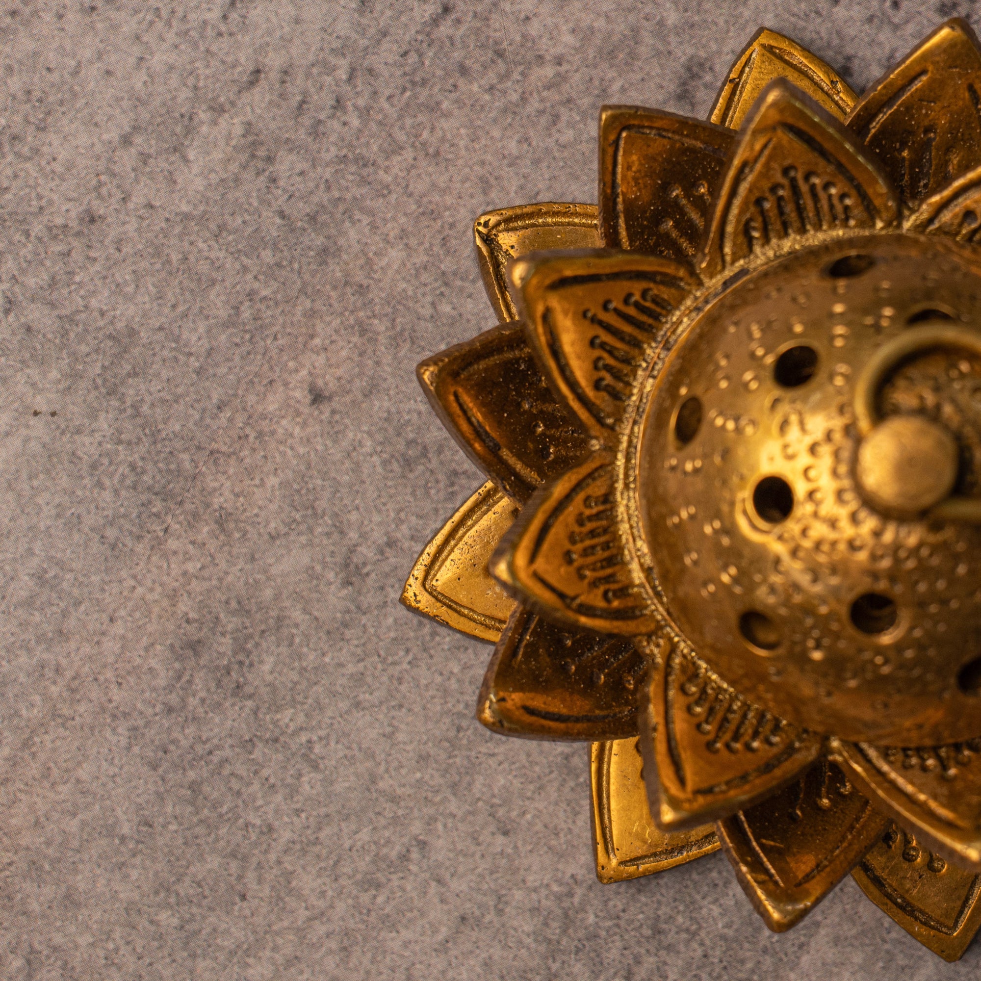 Ambi Pure Brass Dhoop Dani Incense Burner Lotus Shaped