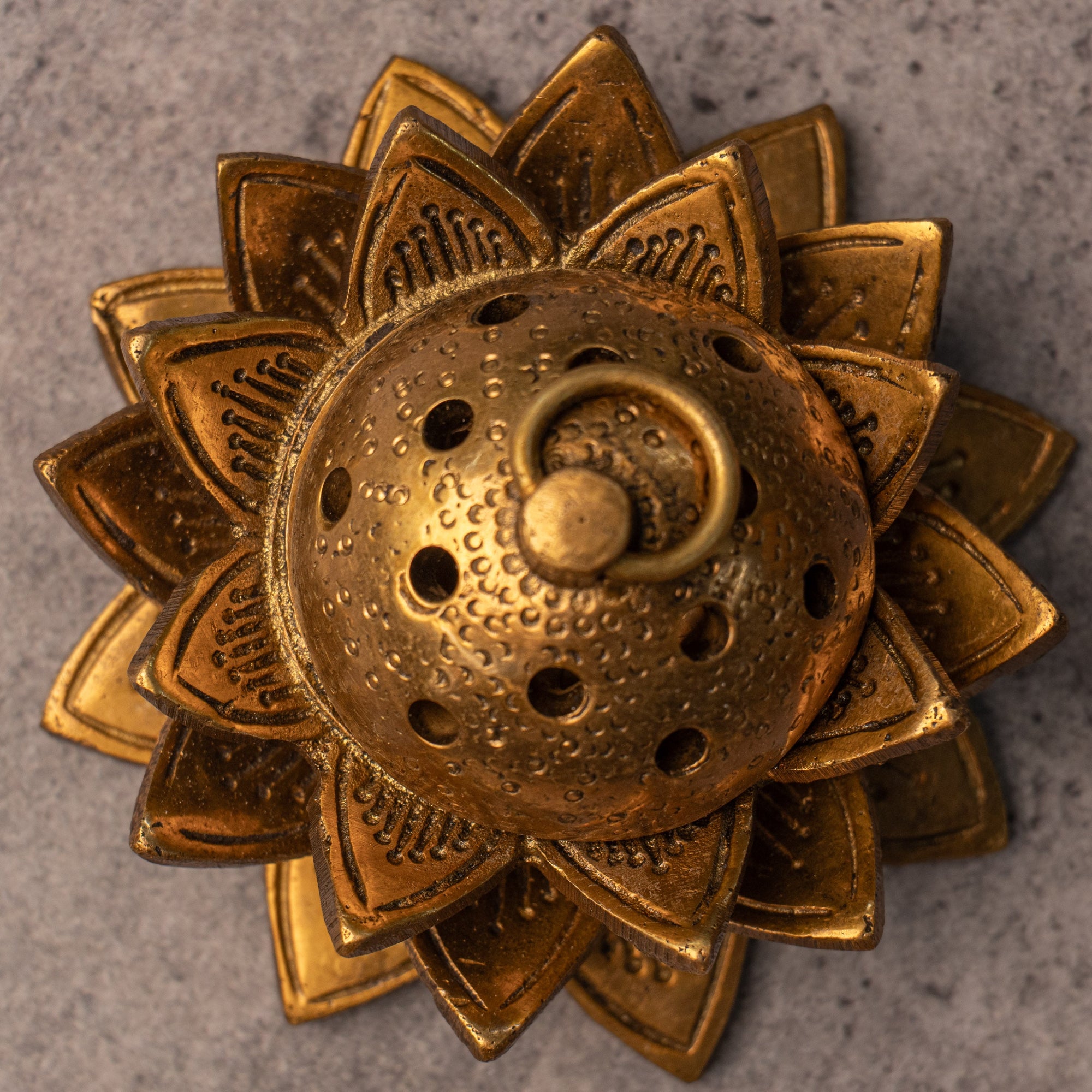 Ambi Pure Brass Dhoop Dani Incense Burner Lotus Shaped