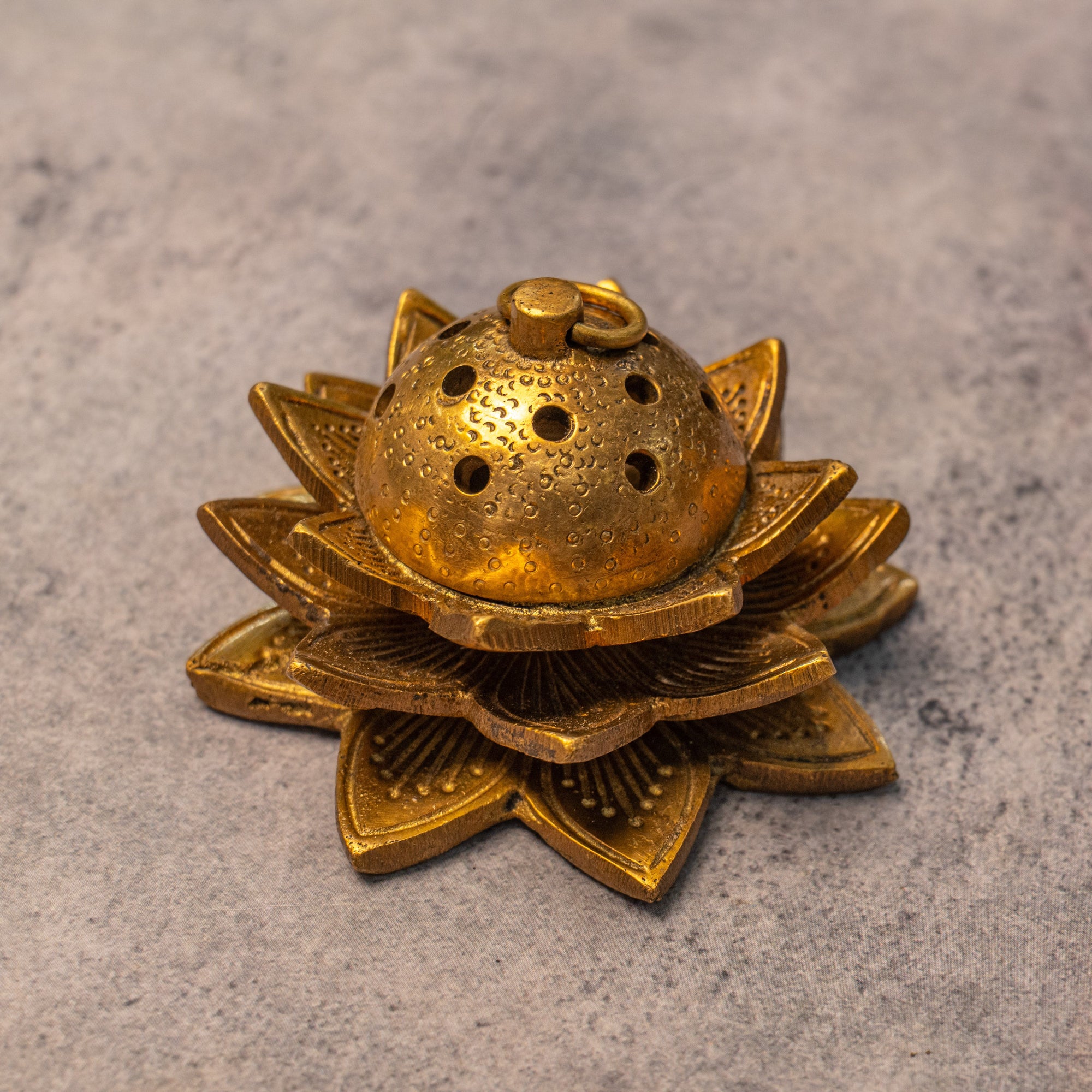 Ambi Pure Brass Dhoop Dani Incense Burner Lotus Shaped