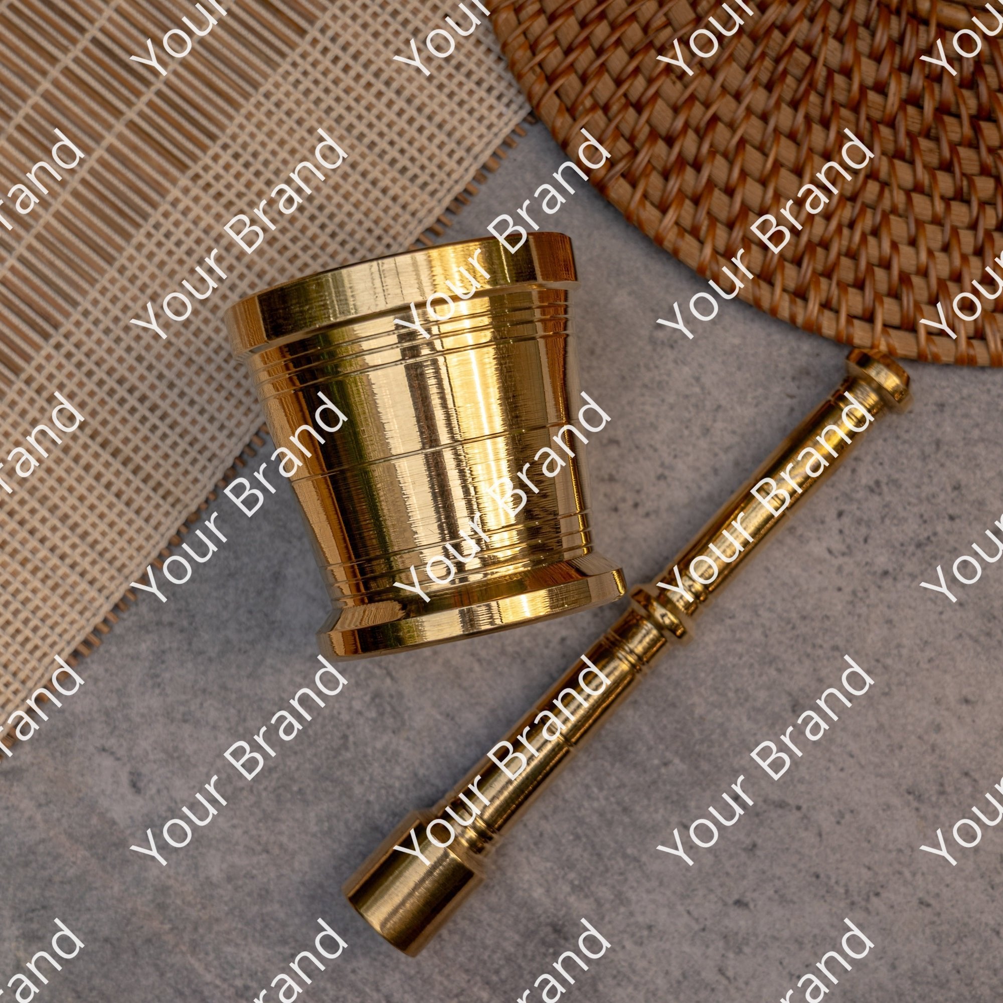 Ambi Brass Utensils Mortar and Pestle (Imamdasta)