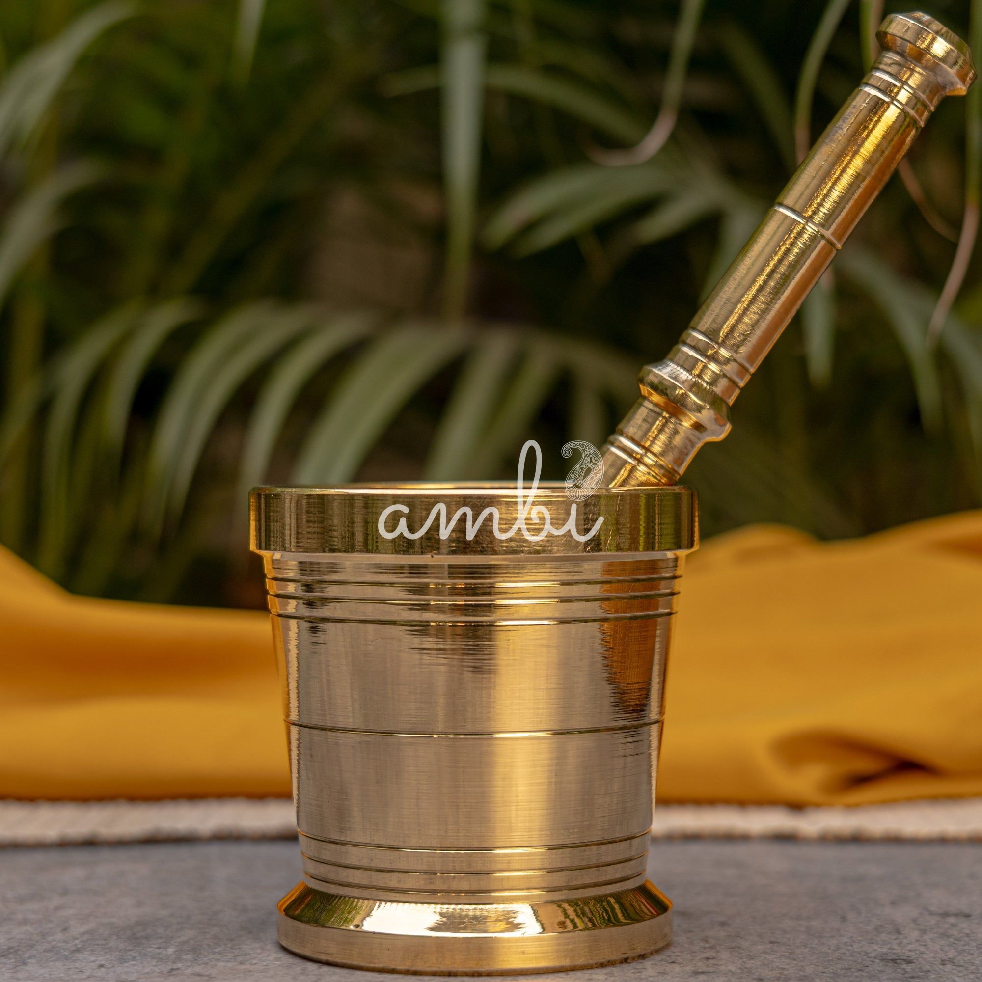 Ambi Brass Utensils Mortar and Pestle (Imamdasta)