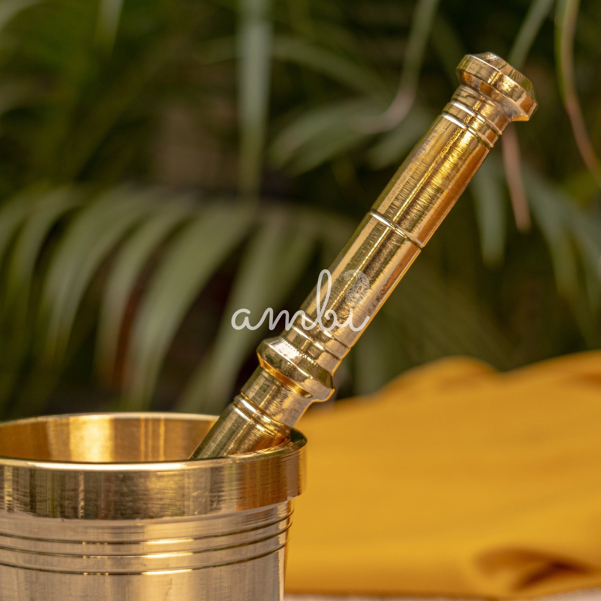 Ambi Brass Utensils Mortar and Pestle (Imamdasta)