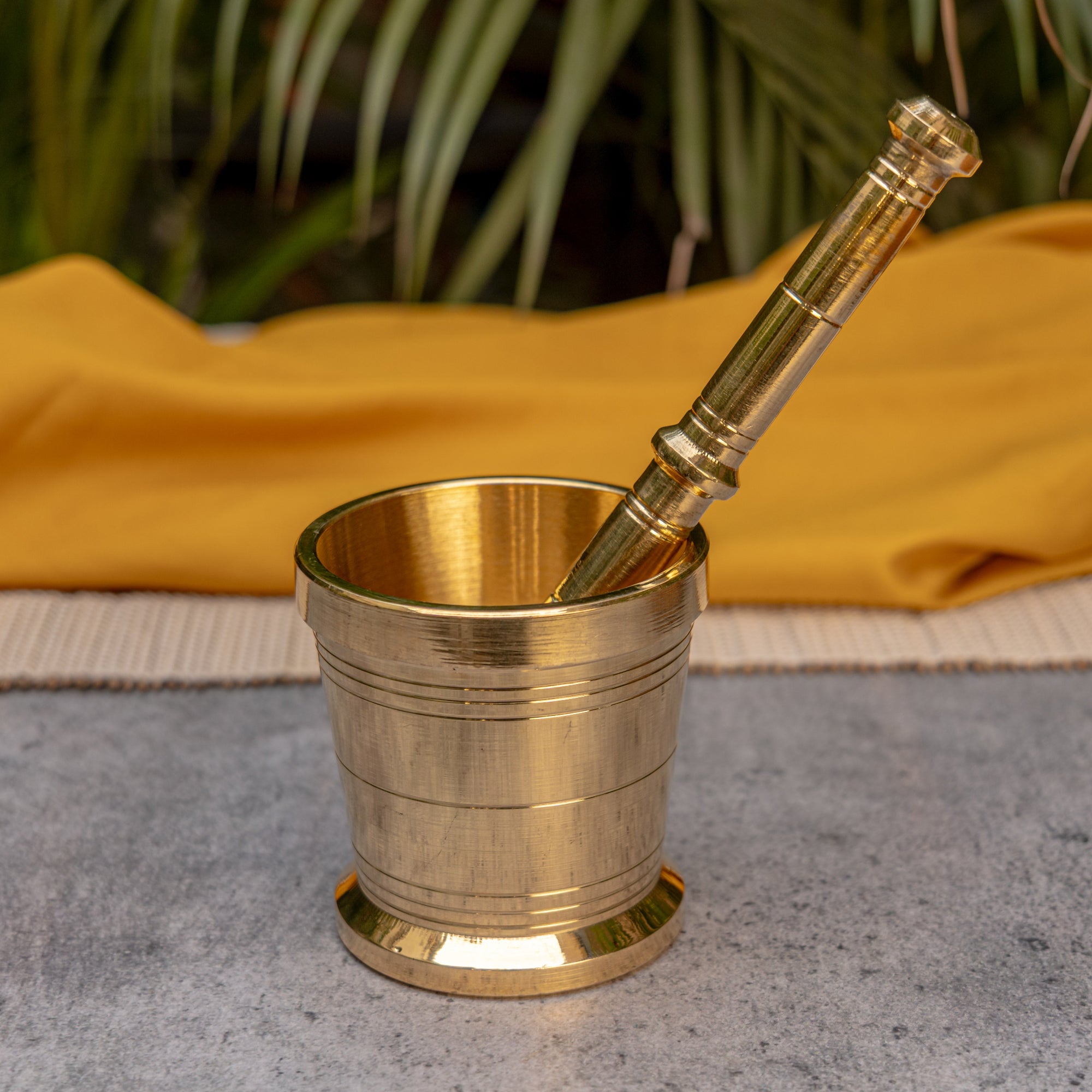 Ambi Brass Utensils Mortar and Pestle (Imamdasta)