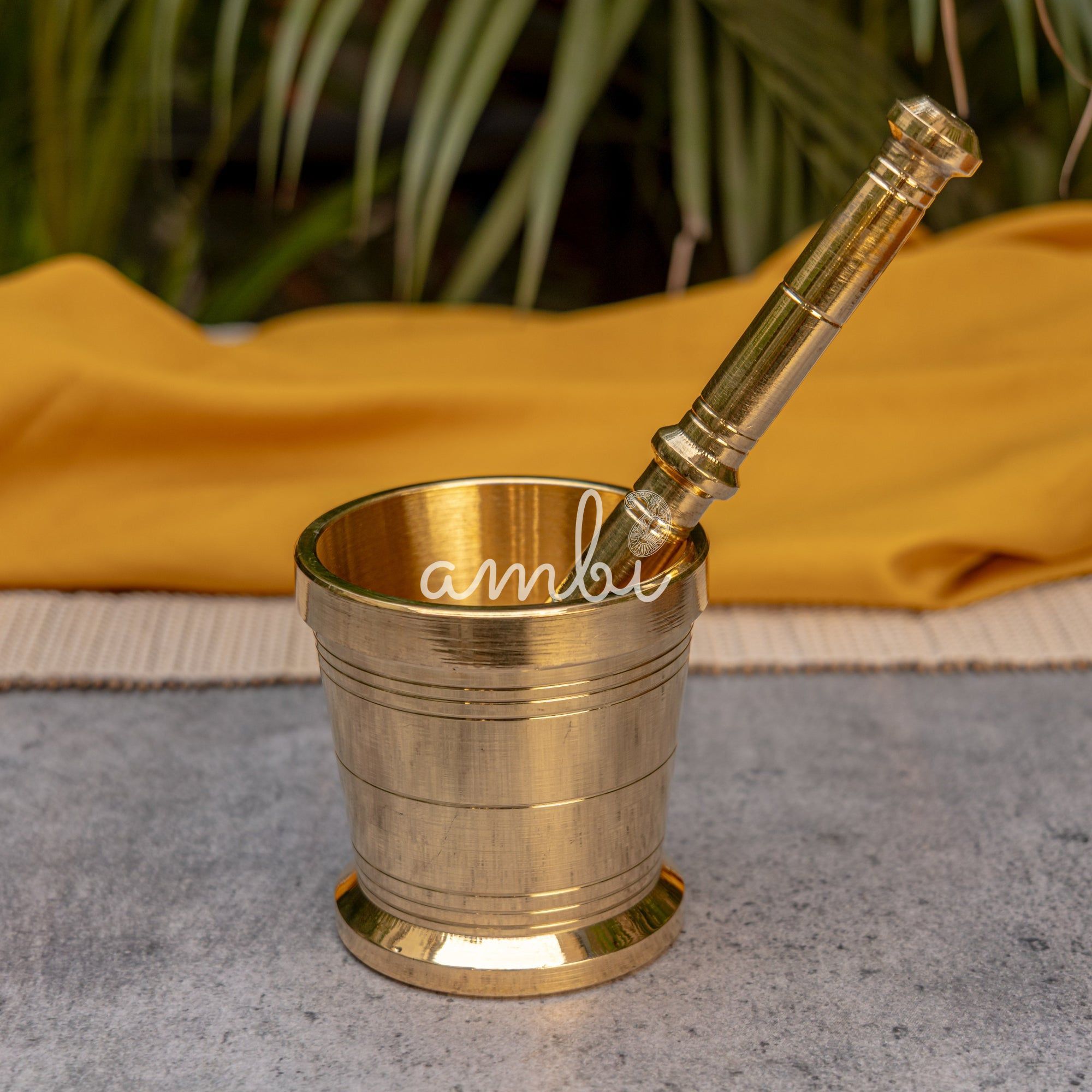 Ambi Brass Utensils Mortar and Pestle (Imamdasta)