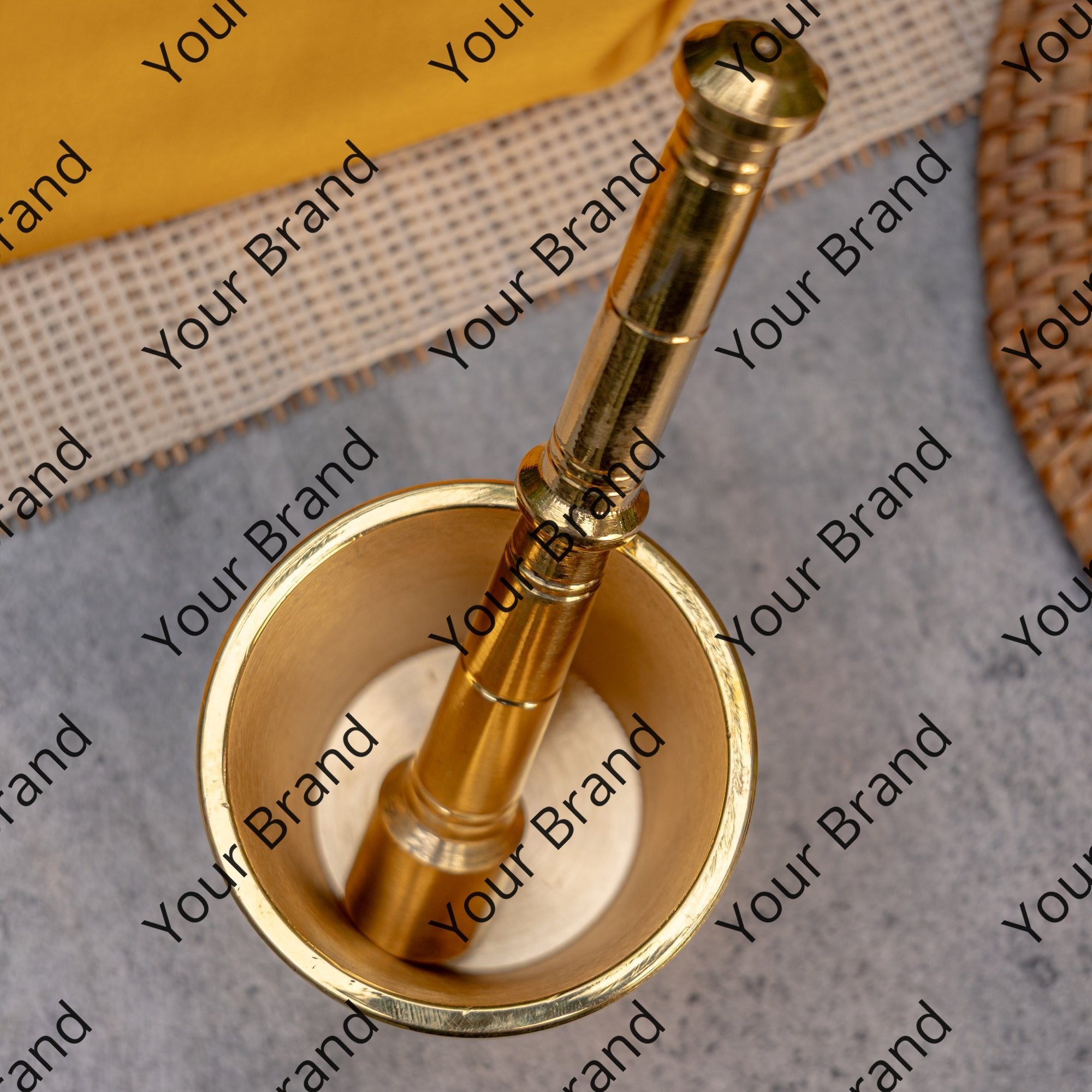 Ambi Brass Utensils Mortar and Pestle (Imamdasta)