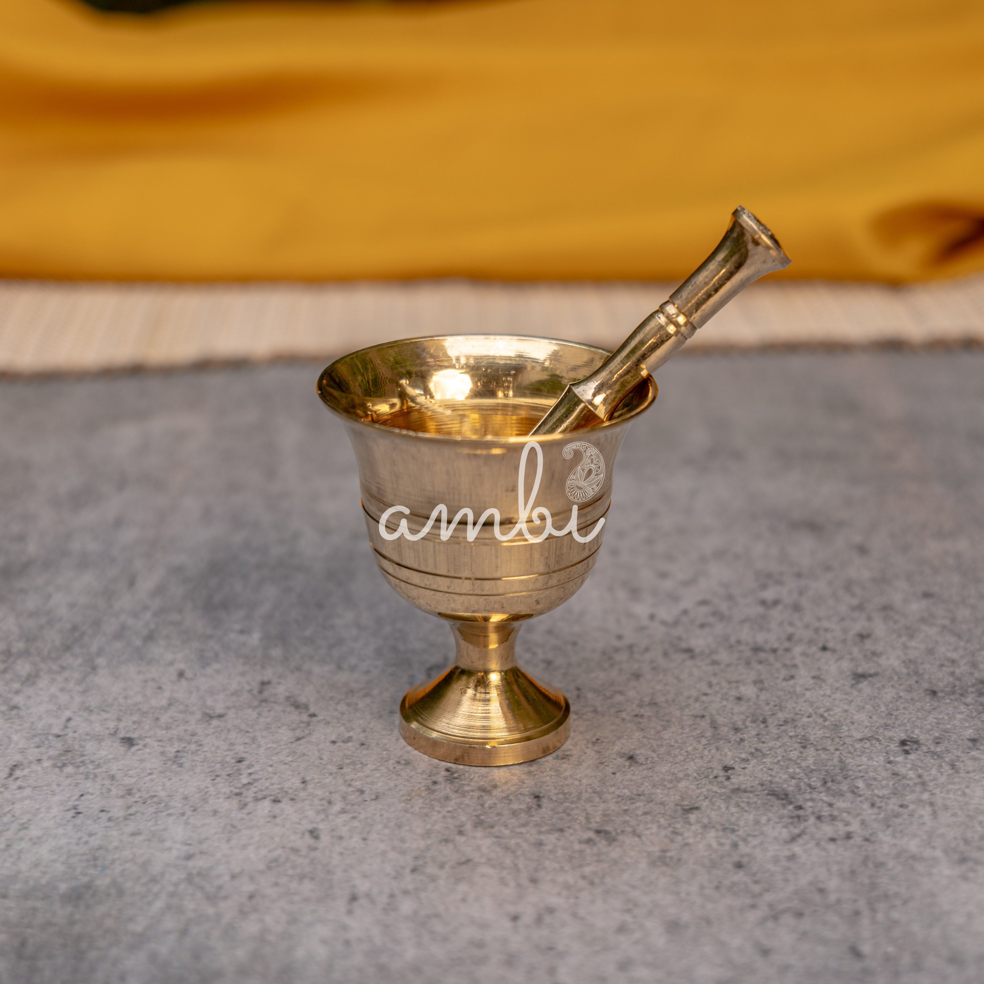 Pure Brass Mini Imam Dasta/Mortar and Pestle Set
