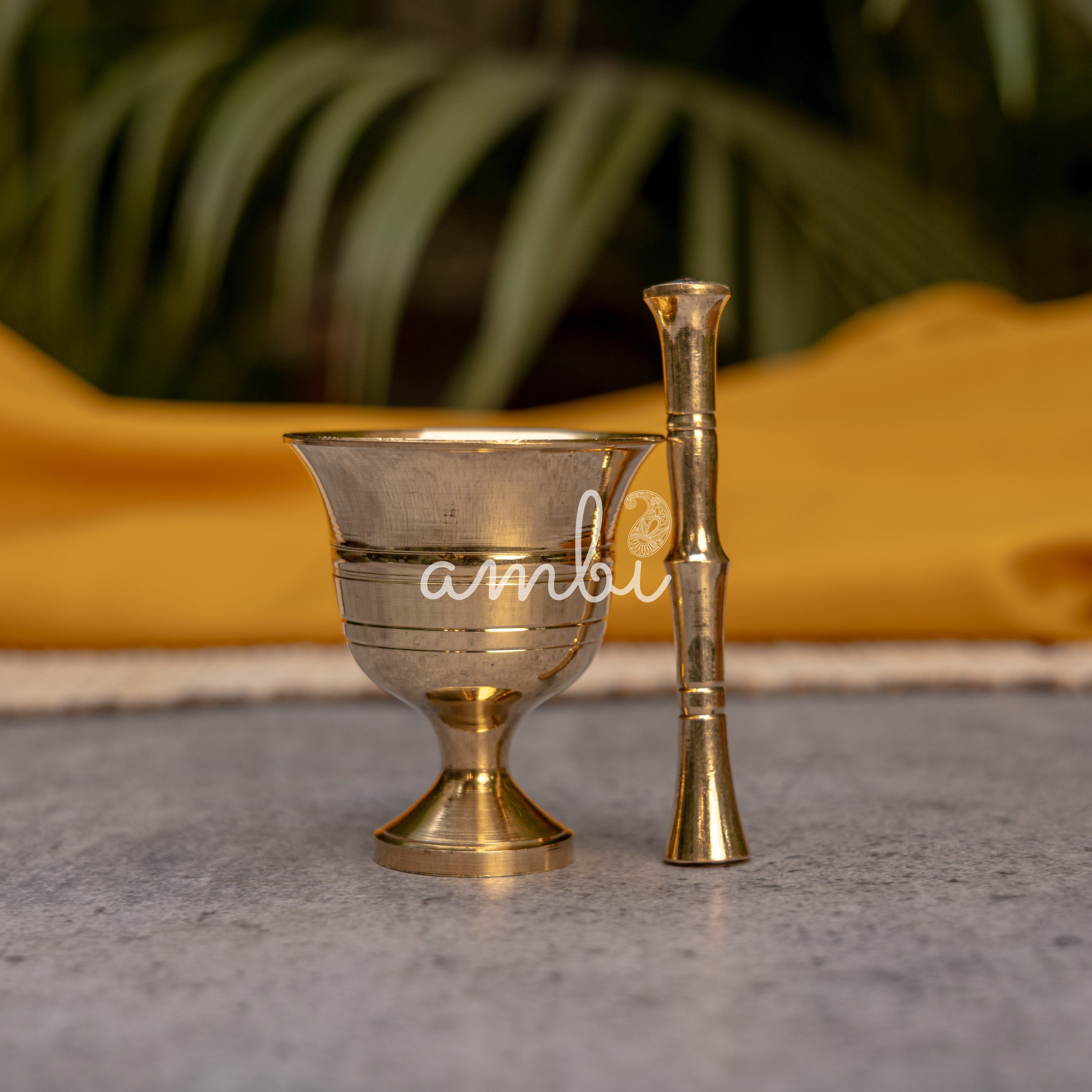 Pure Brass Mini Imam Dasta/Mortar and Pestle Set