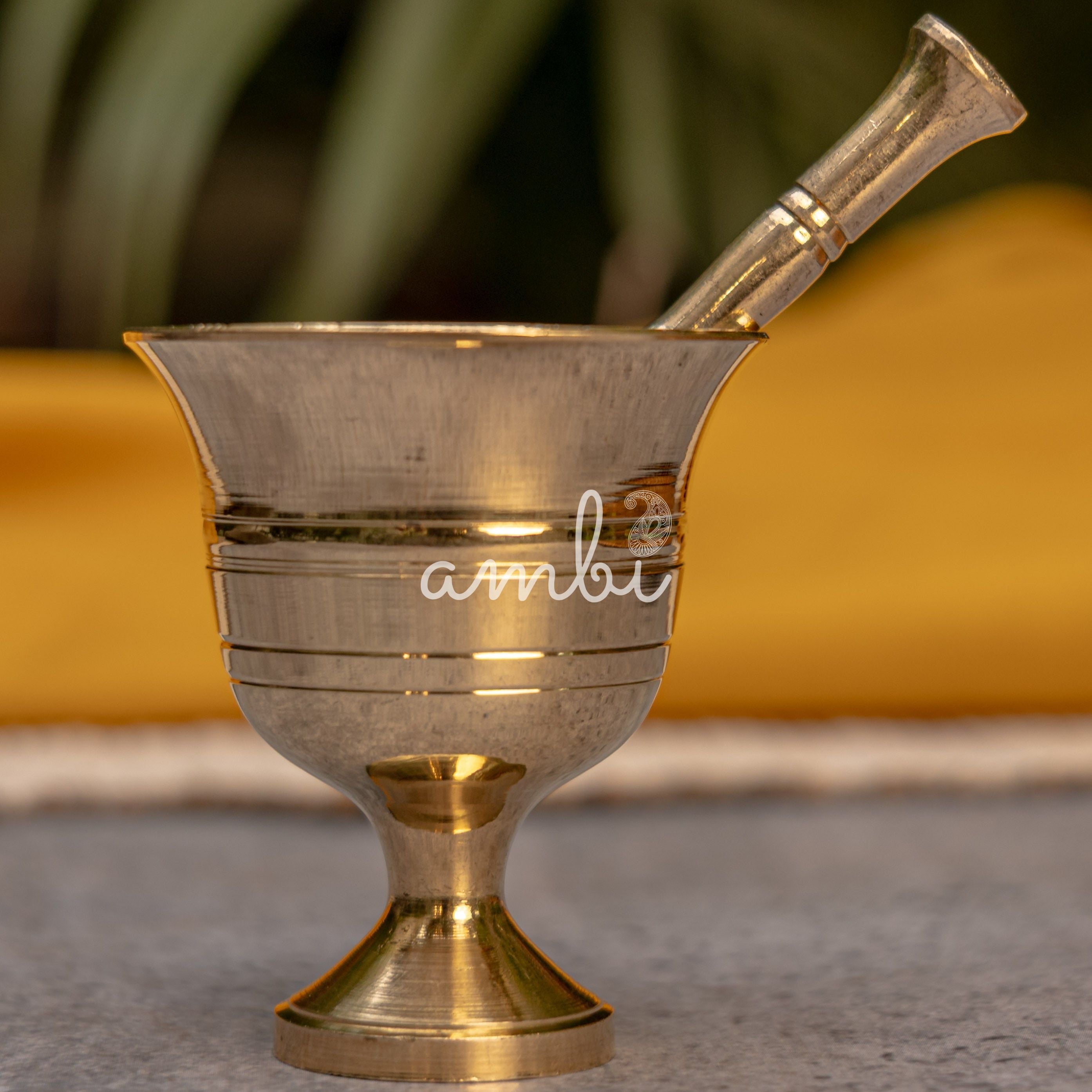 Pure Brass Mini Imam Dasta/Mortar and Pestle Set