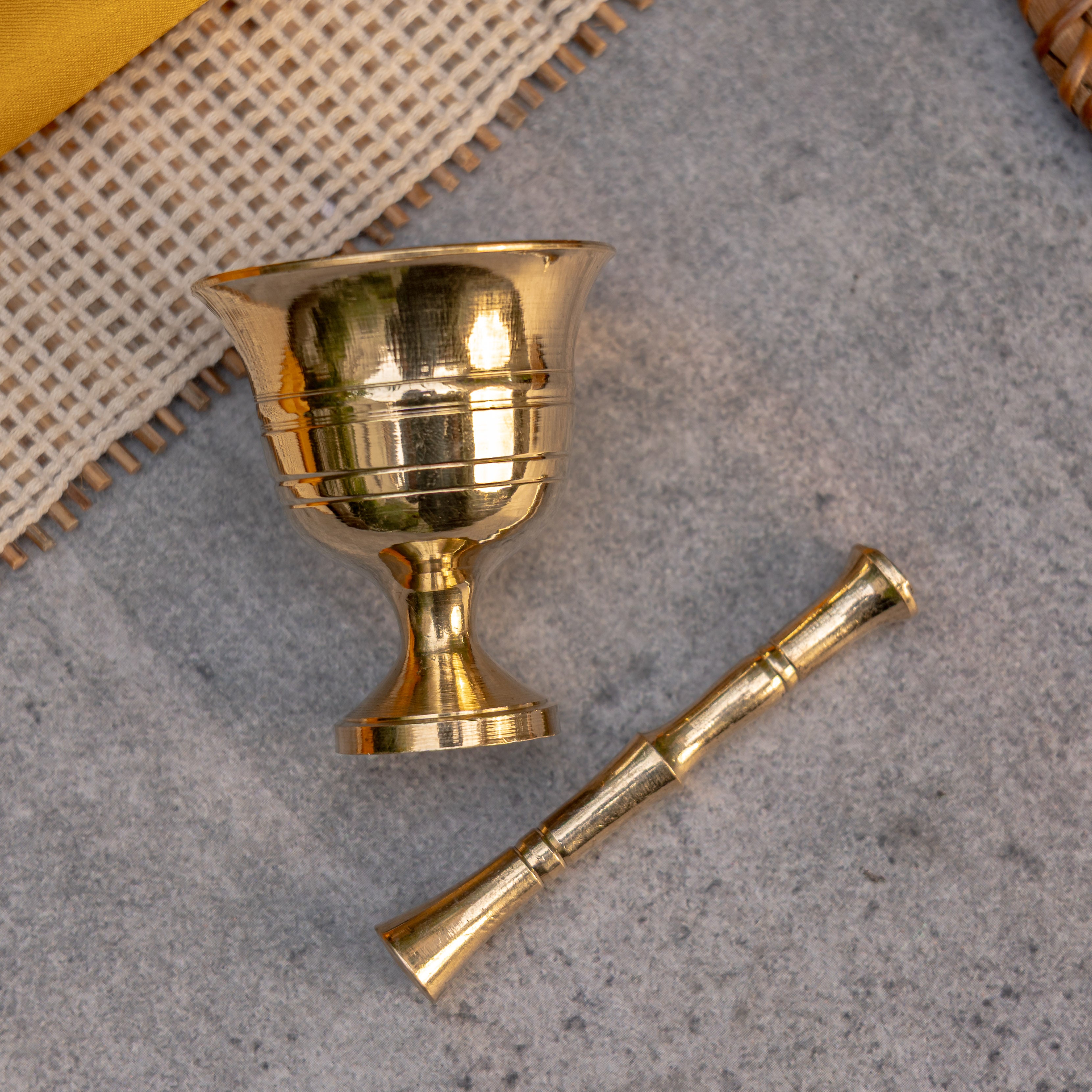Pure Brass Mini Imam Dasta/Mortar and Pestle Set
