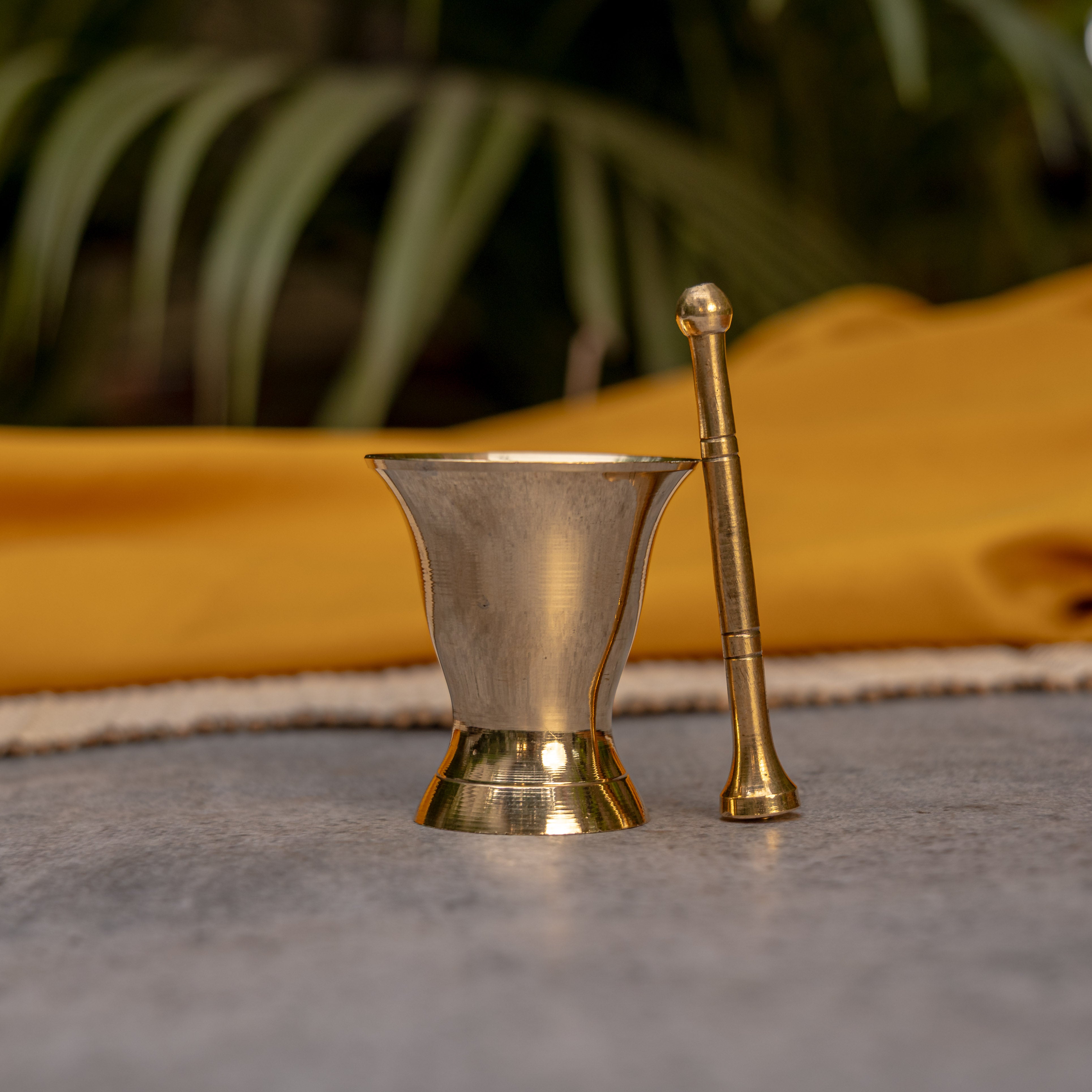 Pure Brass Mini Imam Dasta/Mortar and Pestle Set - For Kesar / Cardamon / Cloves Etc