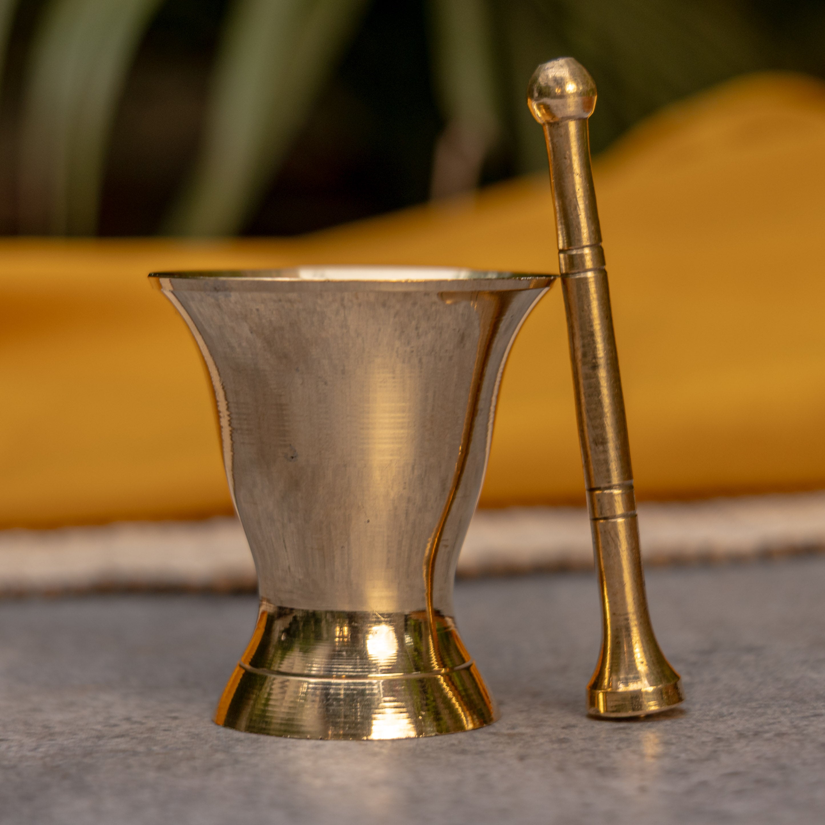 Pure Brass Mini Imam Dasta/Mortar and Pestle Set - For Kesar / Cardamon / Cloves Etc