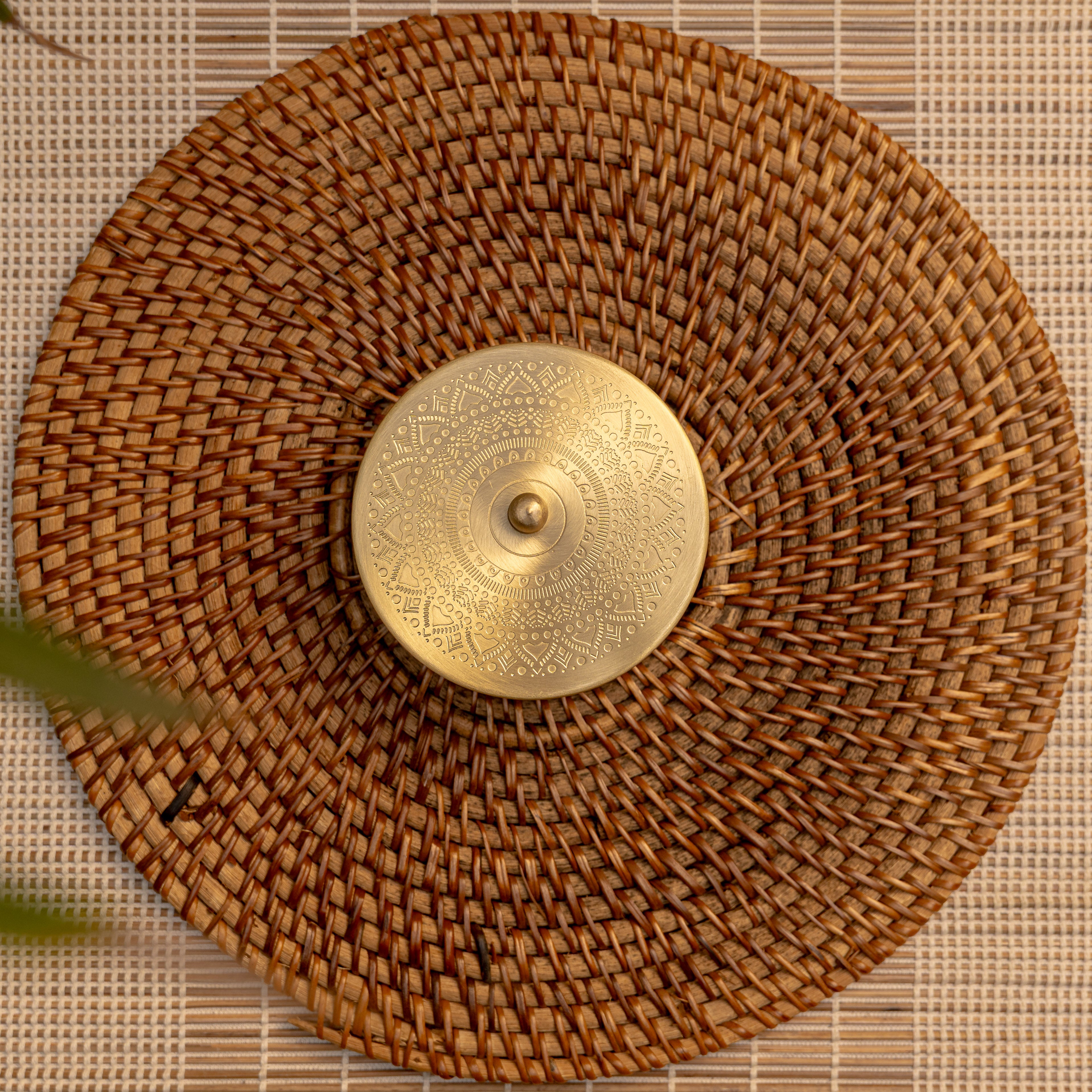 Pure Brass Small Nut / Trinket Jar Box - 3.5 inches Diameter - Mandala Design