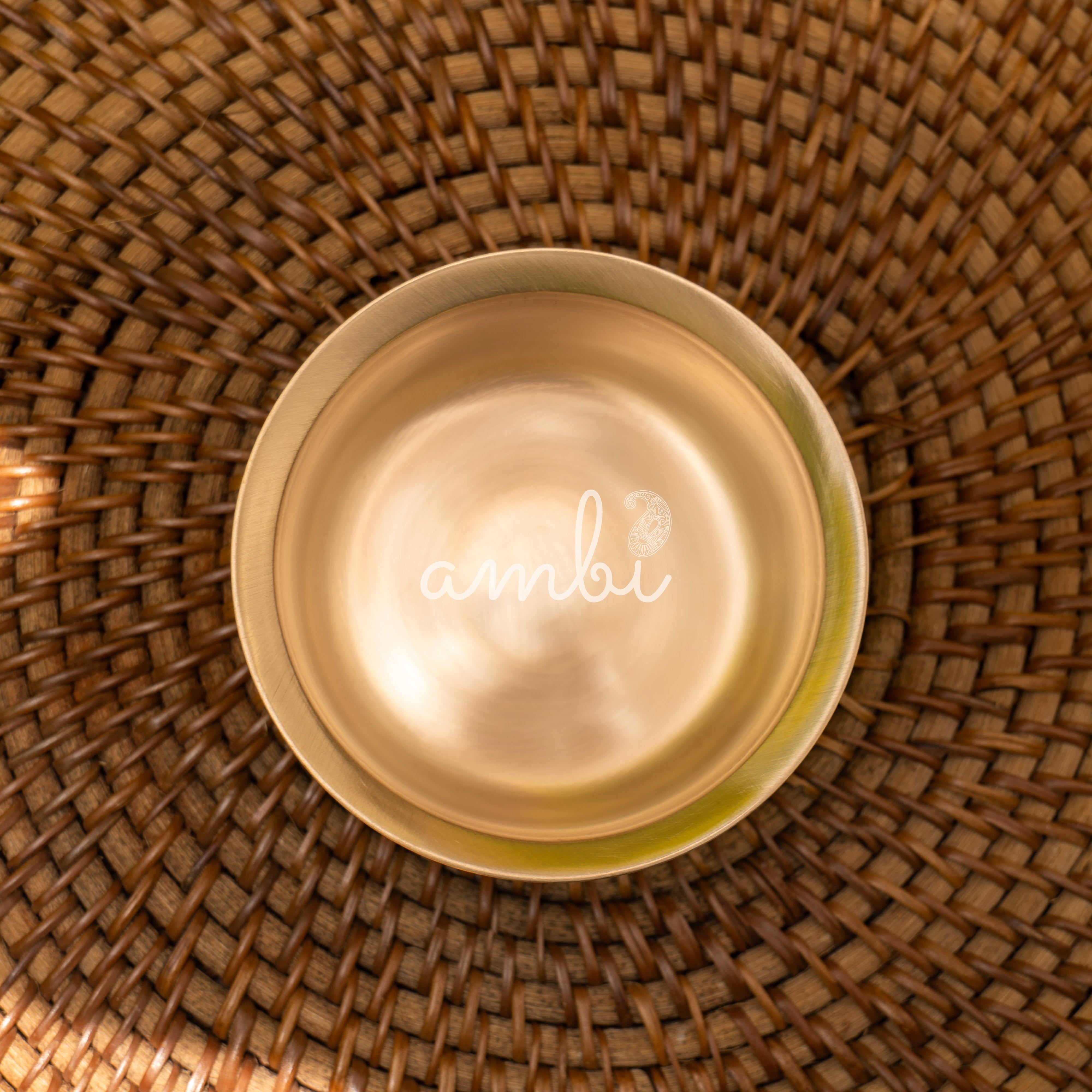 Ambi Lead Free 100% Pure Kansa Traditional Filter Coffee Dabara Cup Set - Heavy Grade