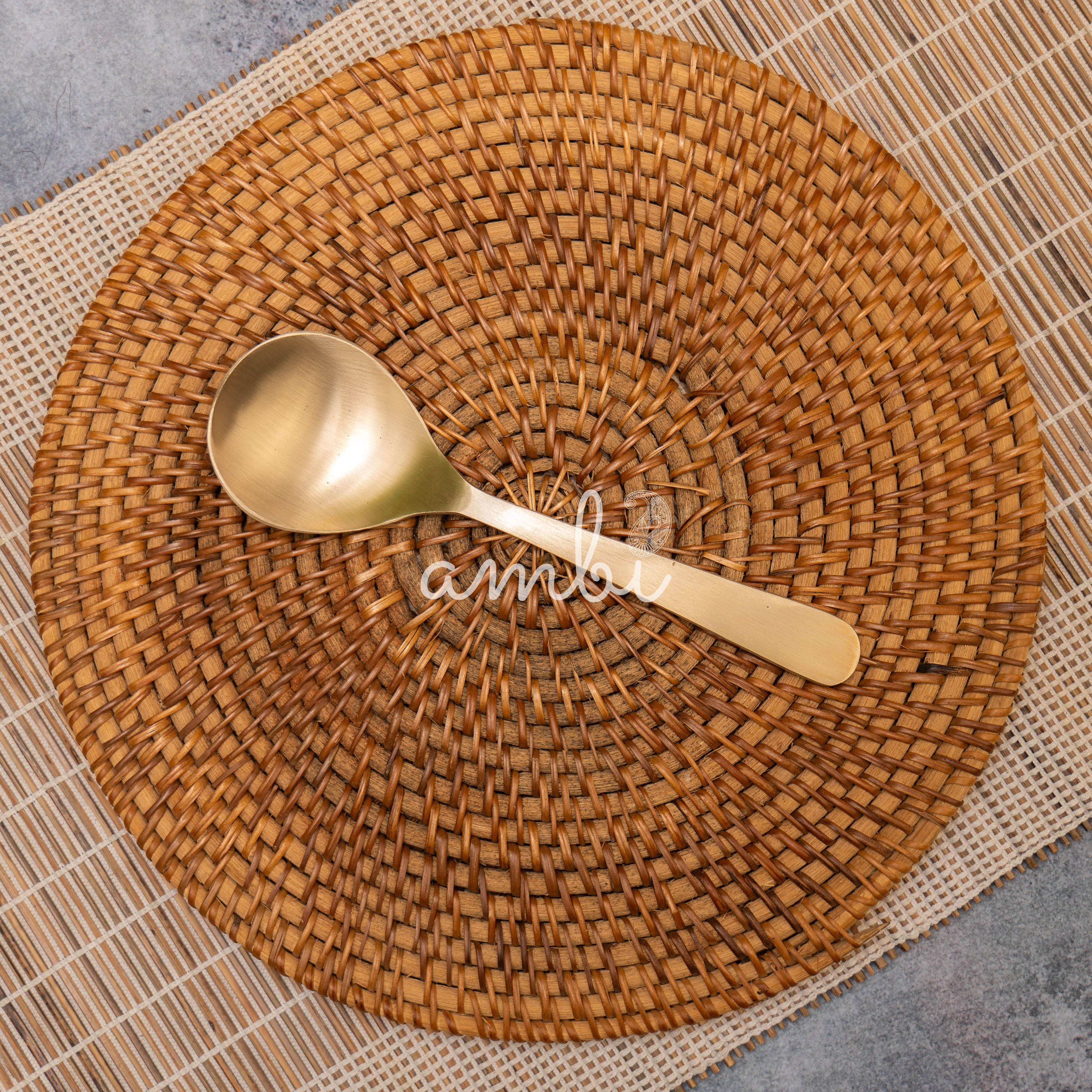 Heavy Grade Lead Free 100% Pure Kansa Serving Ladle - 8 Inches Long