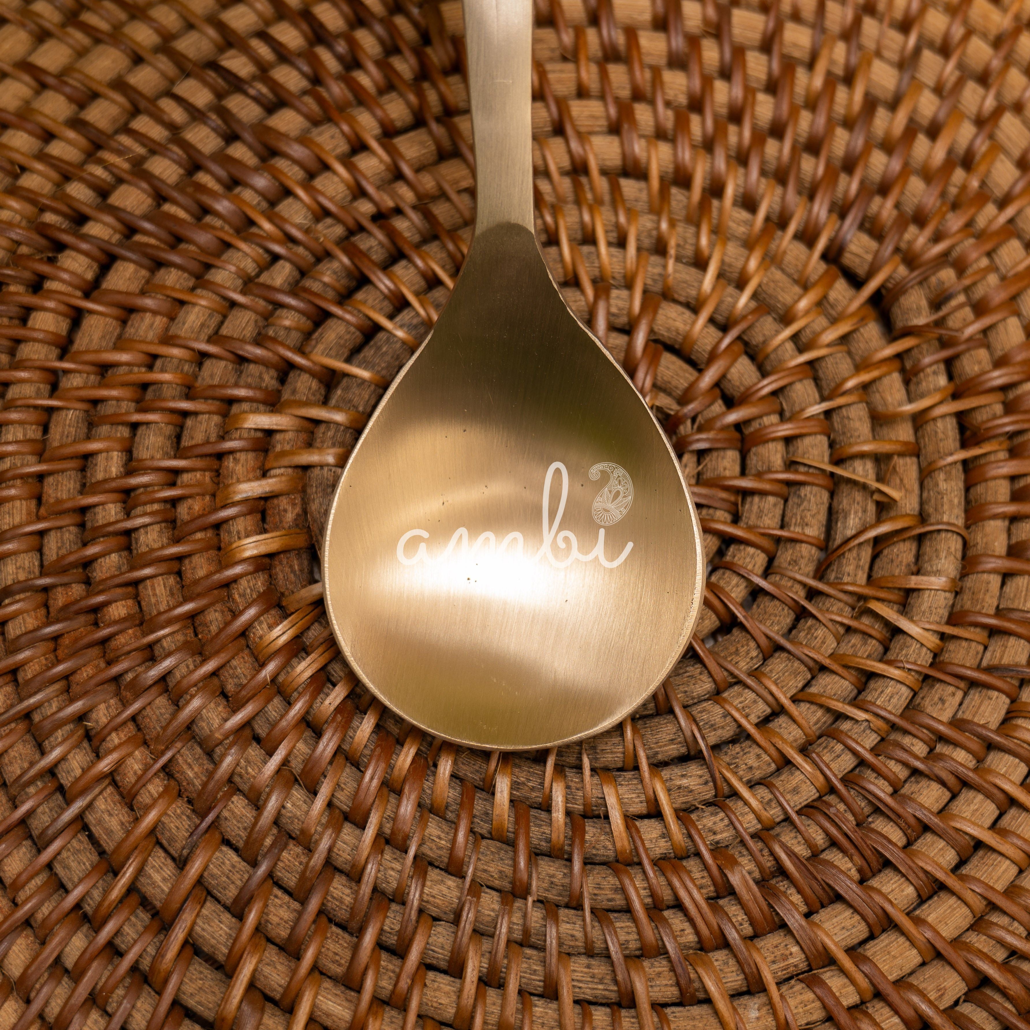 Heavy Grade Lead Free 100% Pure Kansa Serving Ladle - 8 Inches Long