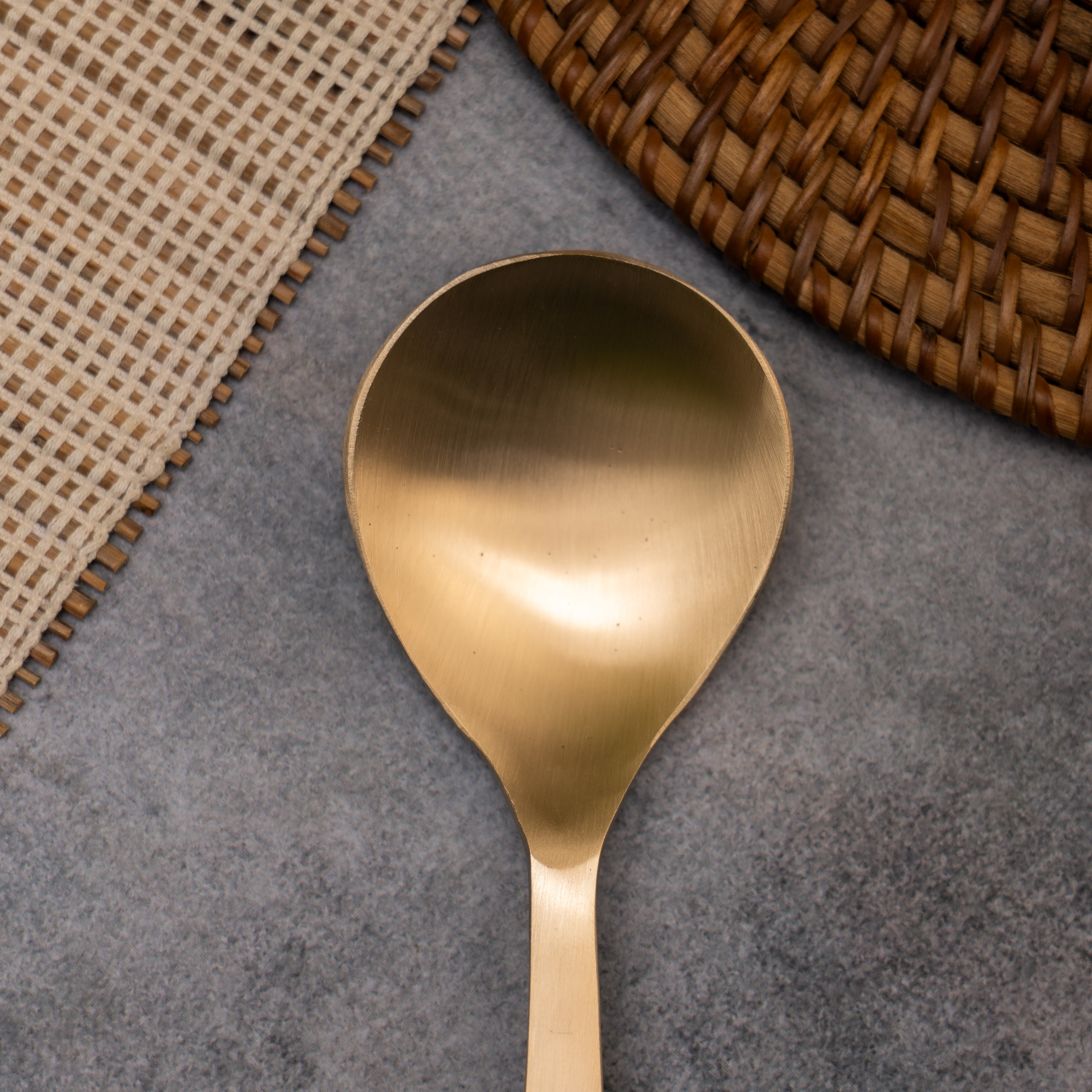 Heavy Grade Lead Free 100% Pure Kansa Serving Ladle - 8 Inches Long