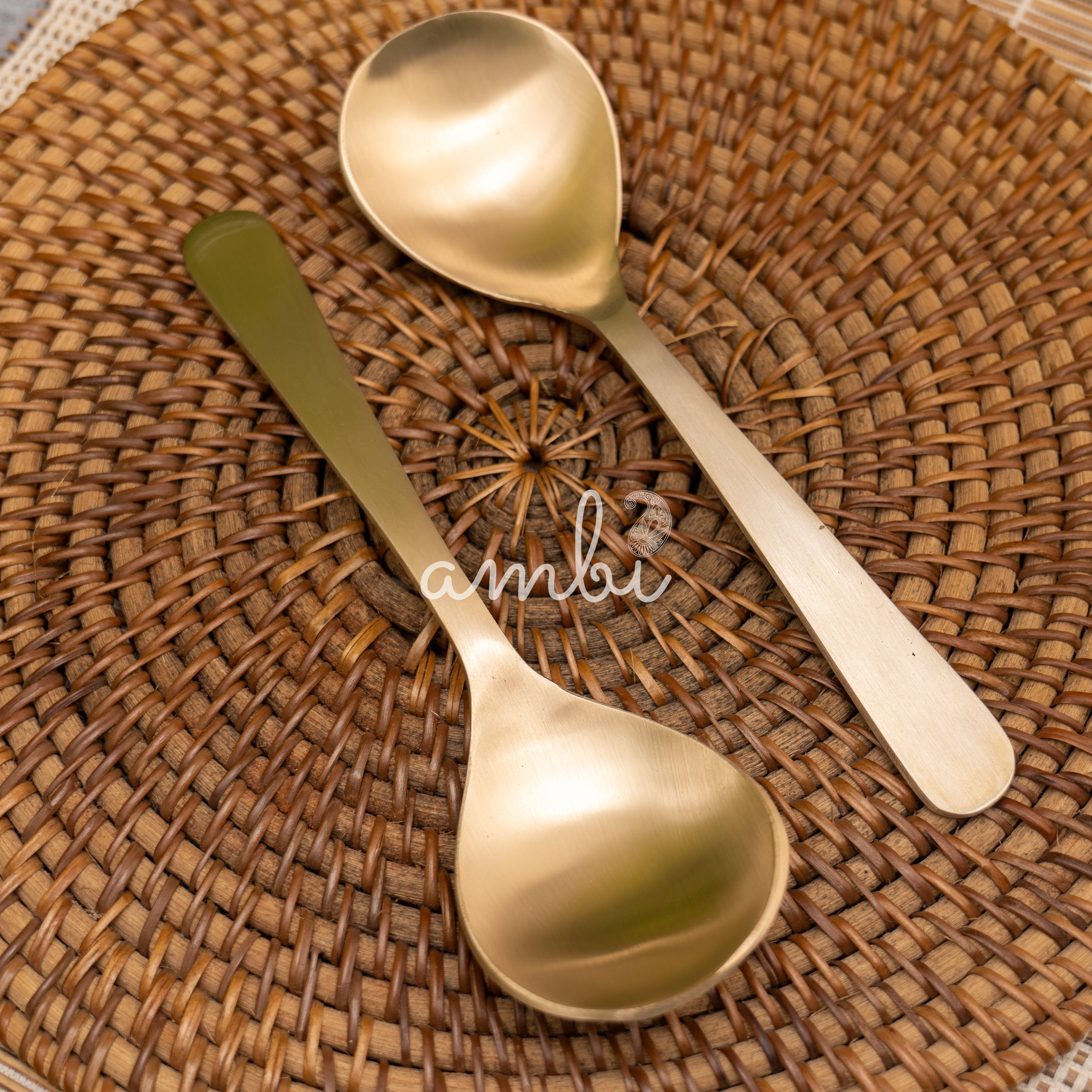 Heavy Grade Lead Free 100% Pure Kansa Serving Ladle - 8 Inches Long