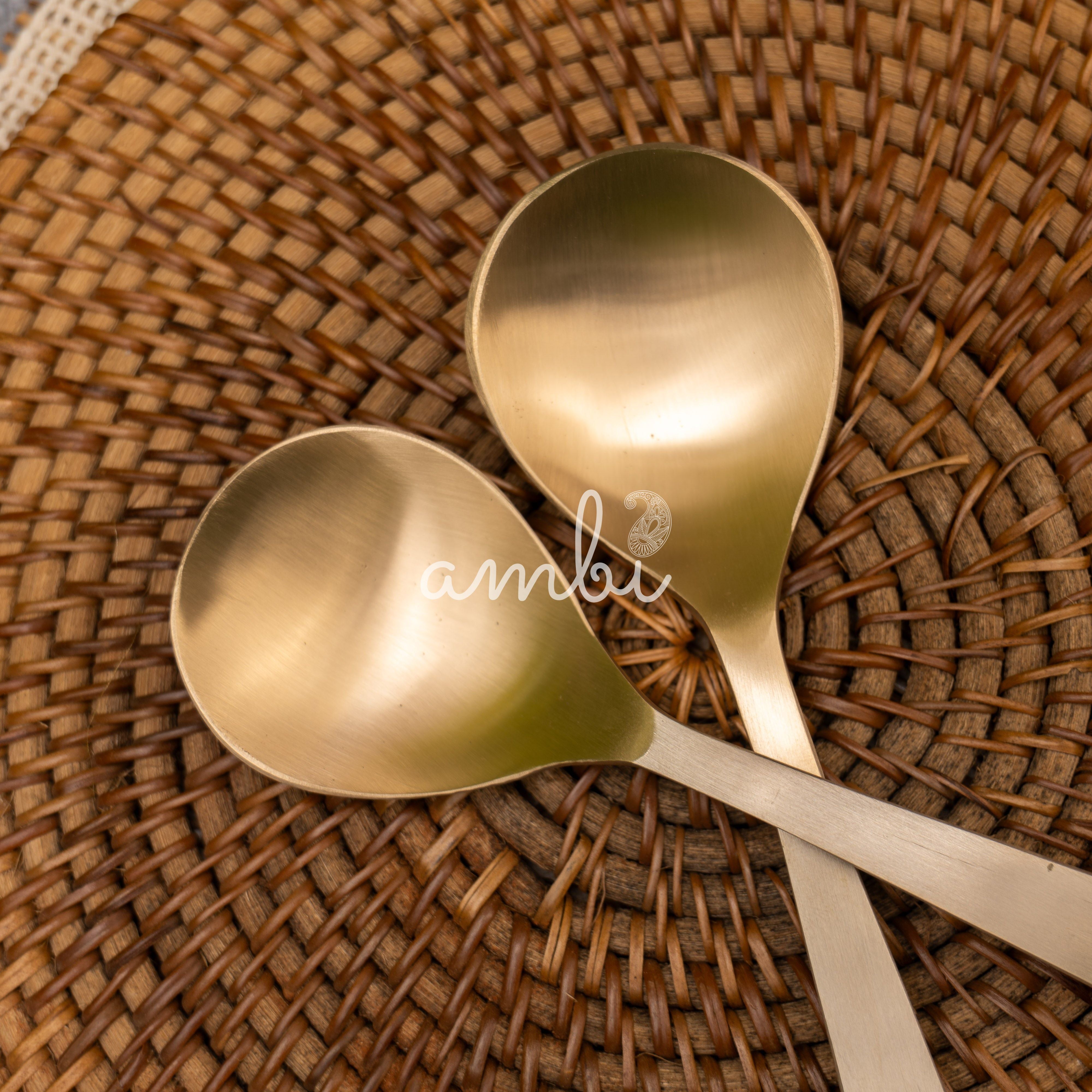 Heavy Grade Lead Free 100% Pure Kansa Serving Ladle - 8 Inches Long