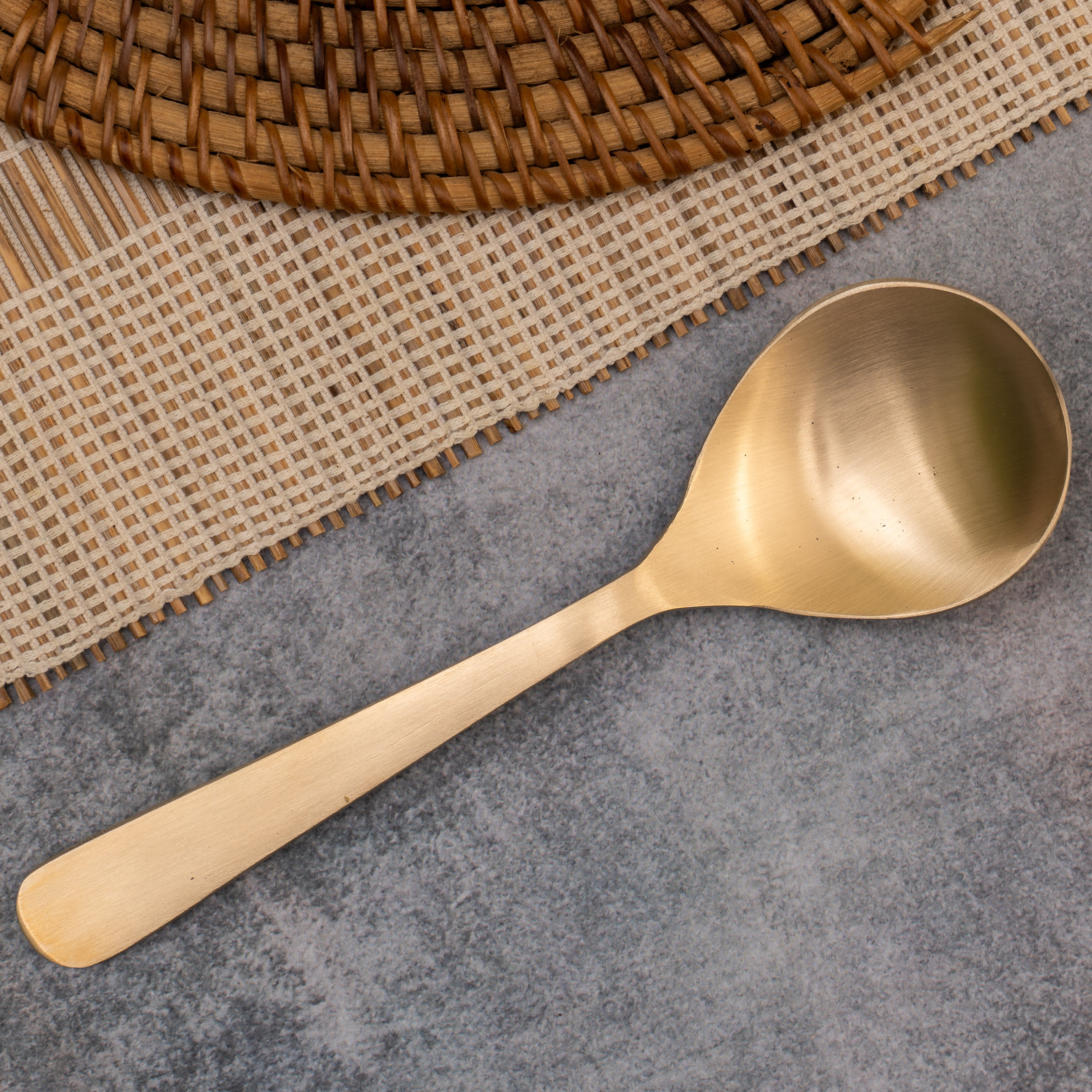 Heavy Grade Lead Free 100% Pure Kansa Serving Ladle - 8 Inches Long