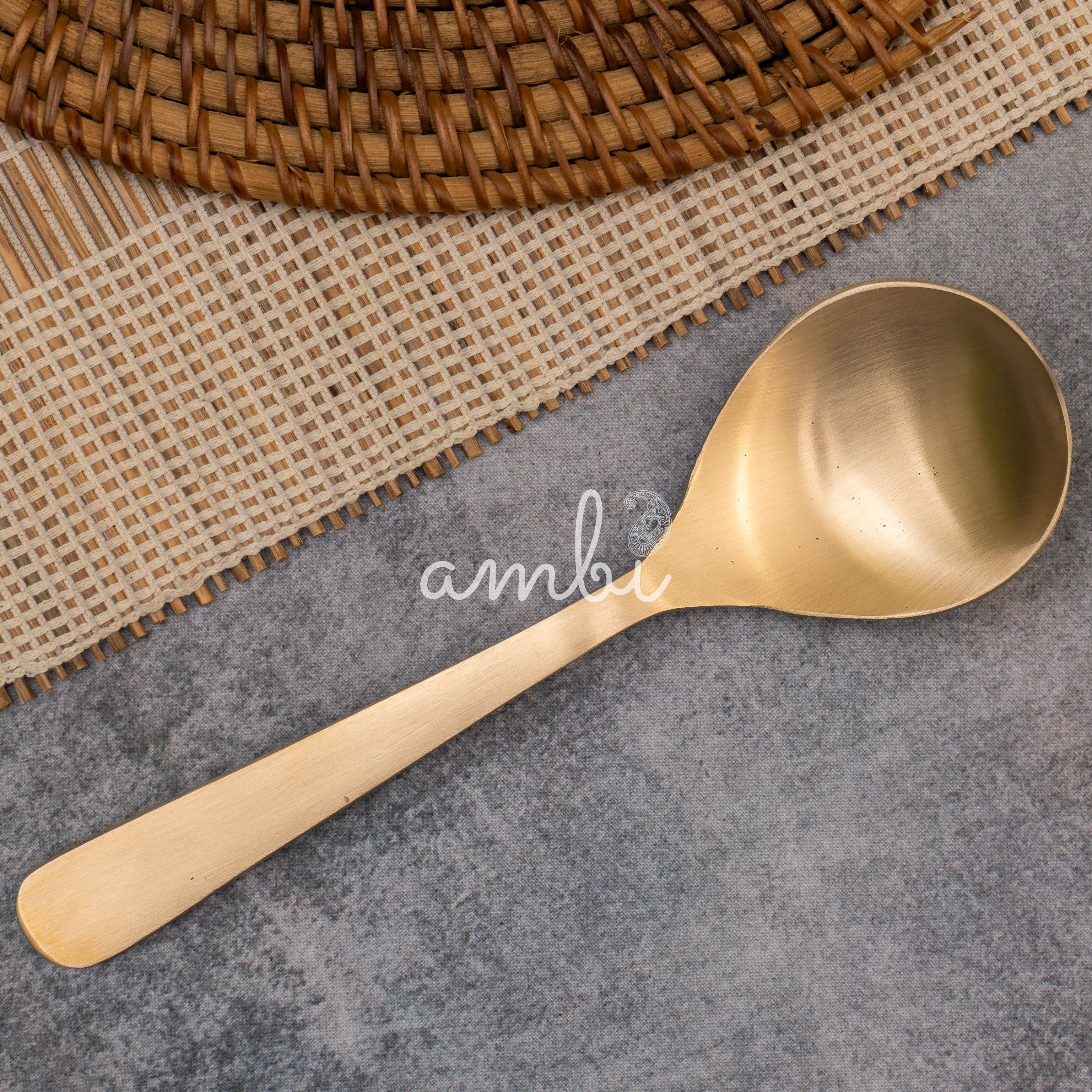 Heavy Grade Lead Free 100% Pure Kansa Serving Ladle - 8 Inches Long