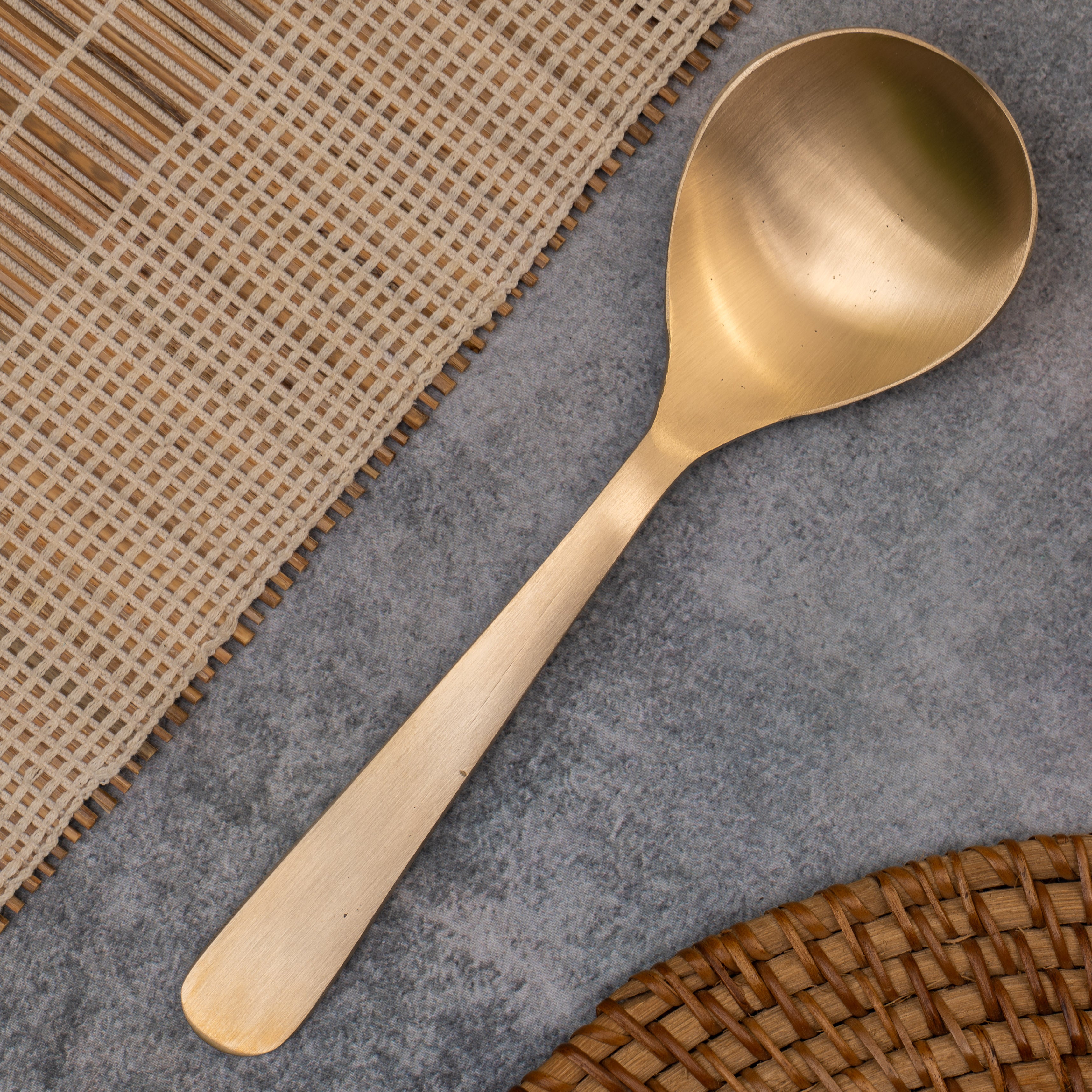 Heavy Grade Lead Free 100% Pure Kansa Serving Ladle - 8 Inches Long