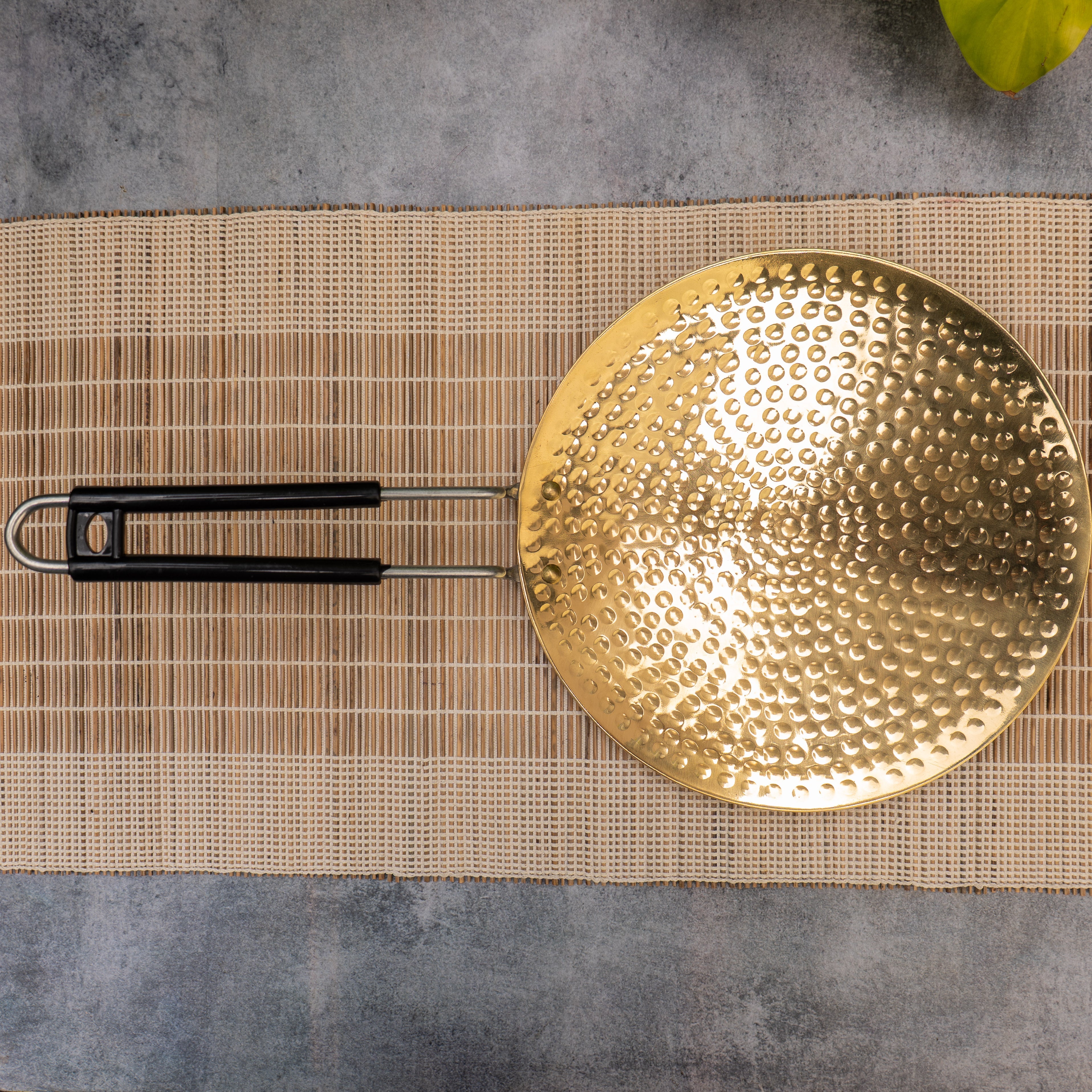 Ambi 100% Pure Brass Hammered Tawa / Tava — 10 Inch | Traditional Cookware