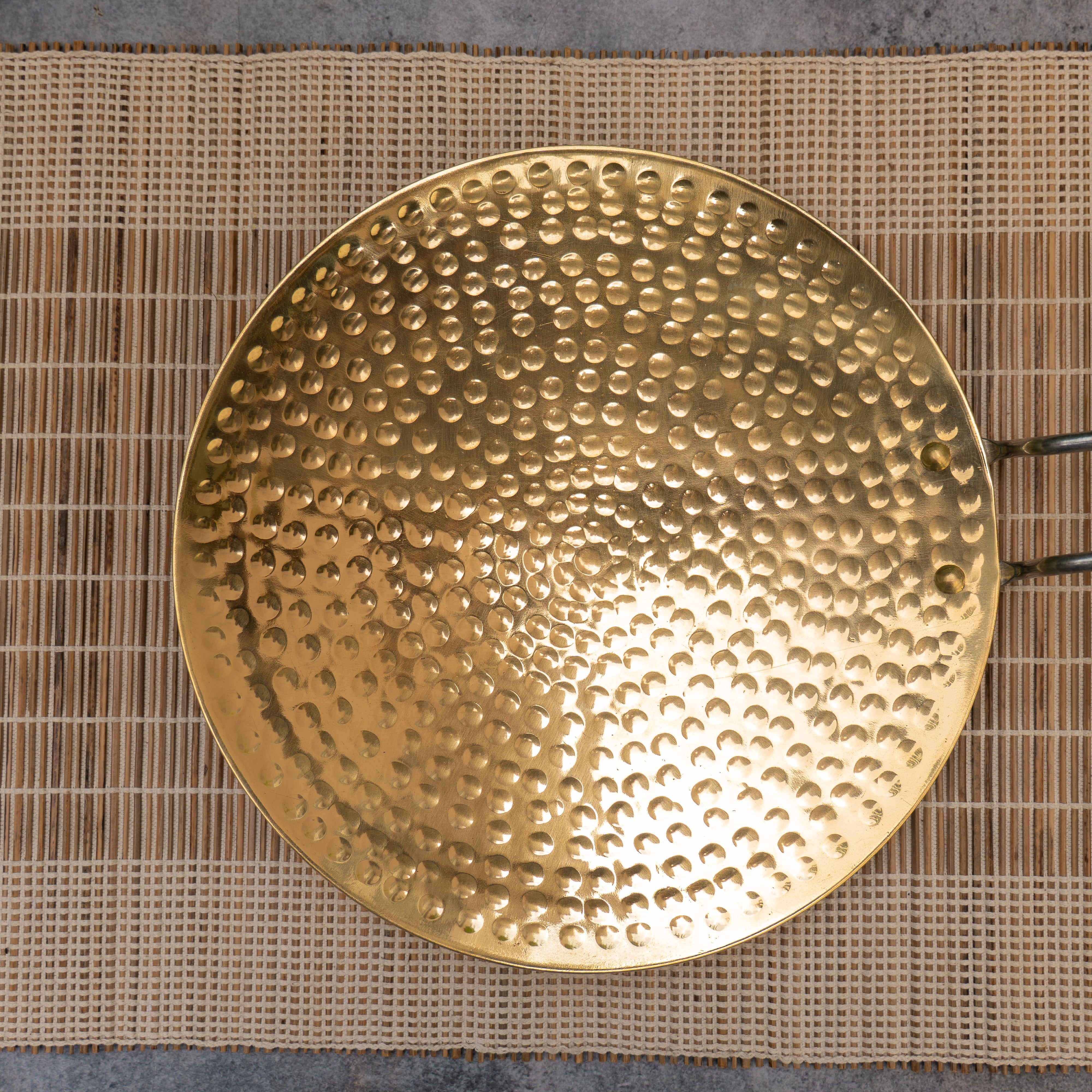 Ambi 100% Pure Brass Hammered Tawa / Tava — 10 Inch | Traditional Cookware