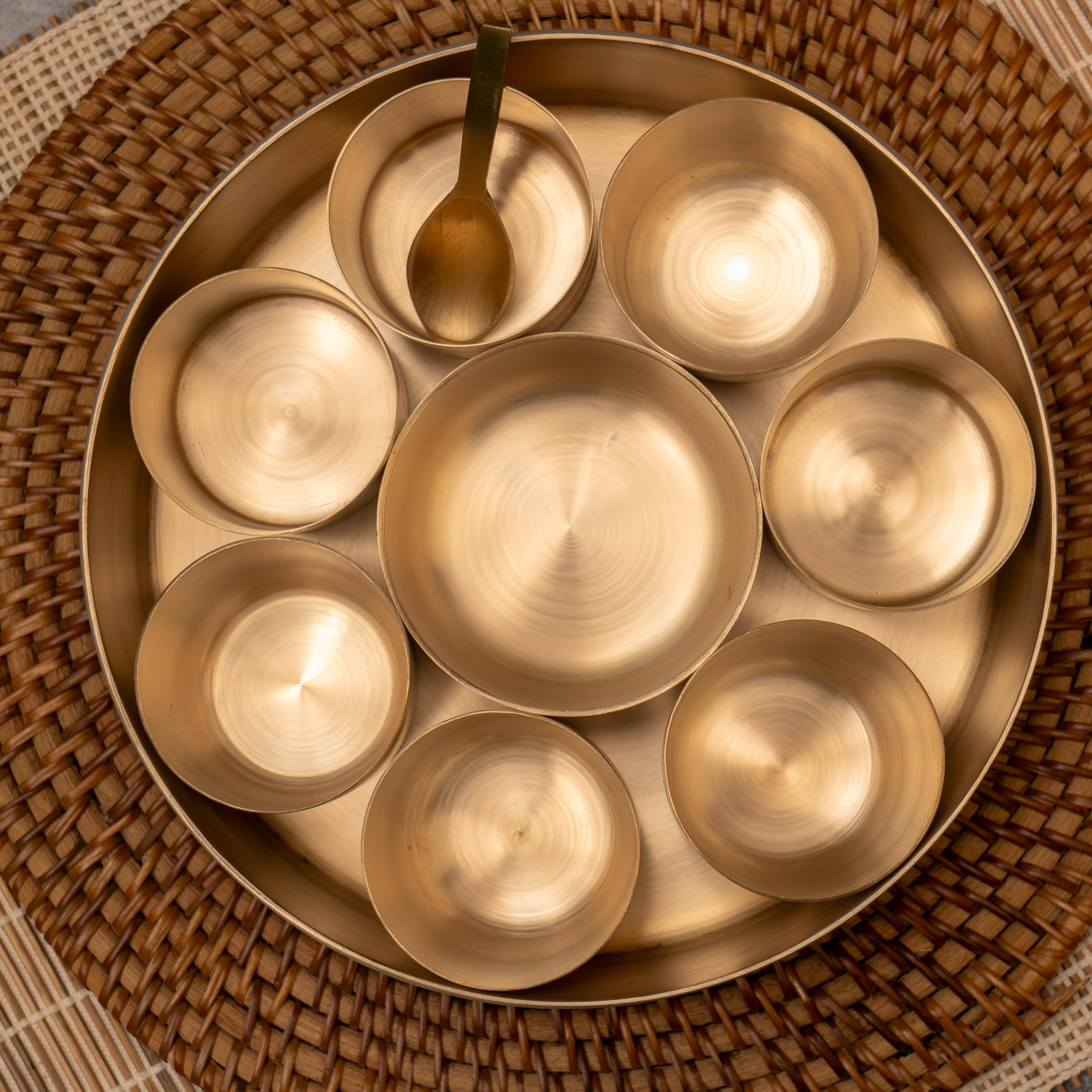 Ambi Lead Free 100% Pure Kansa Spice Box / Masala Dani - A Statement Piece