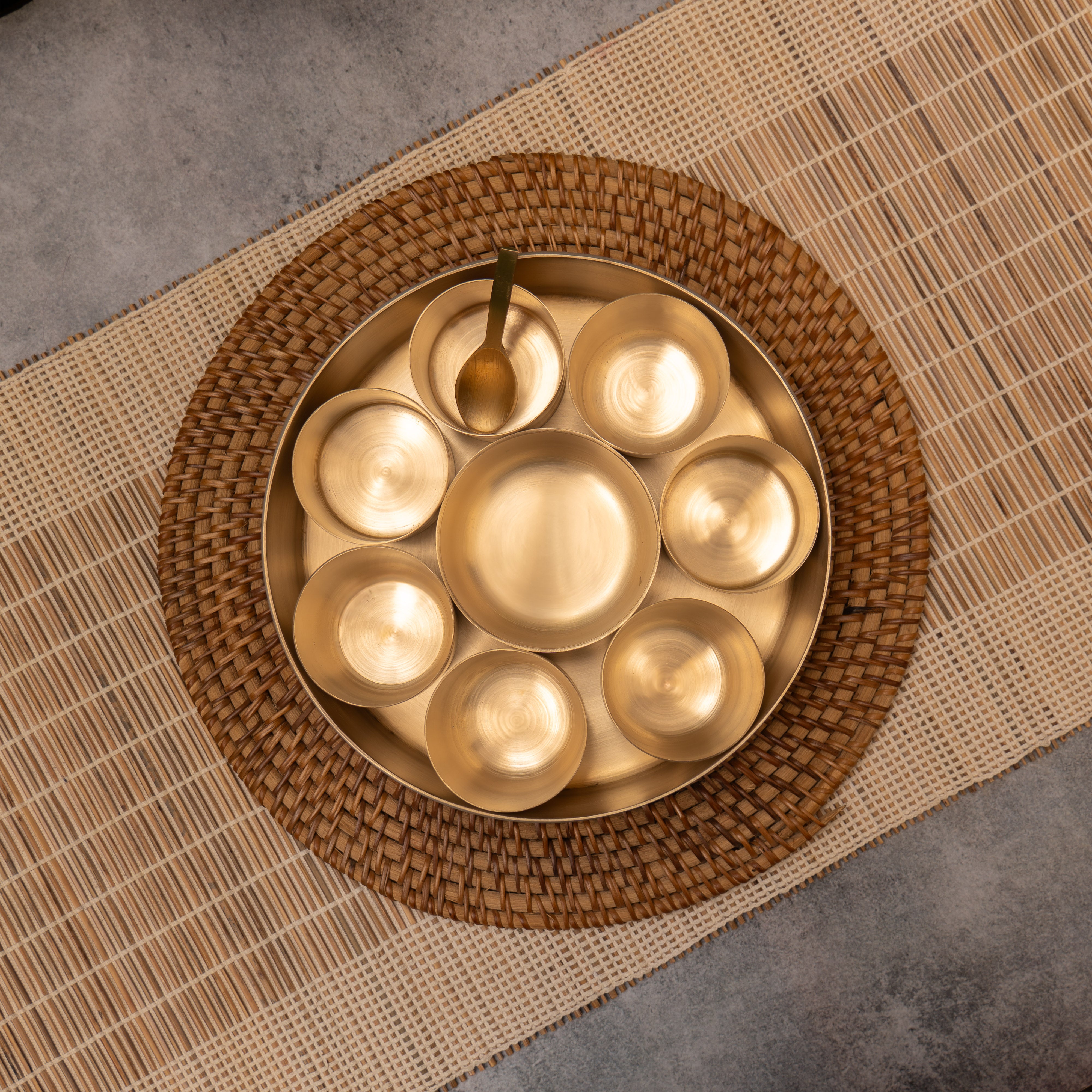 Ambi Lead Free 100% Pure Kansa Spice Box / Masala Dani - A Statement Piece