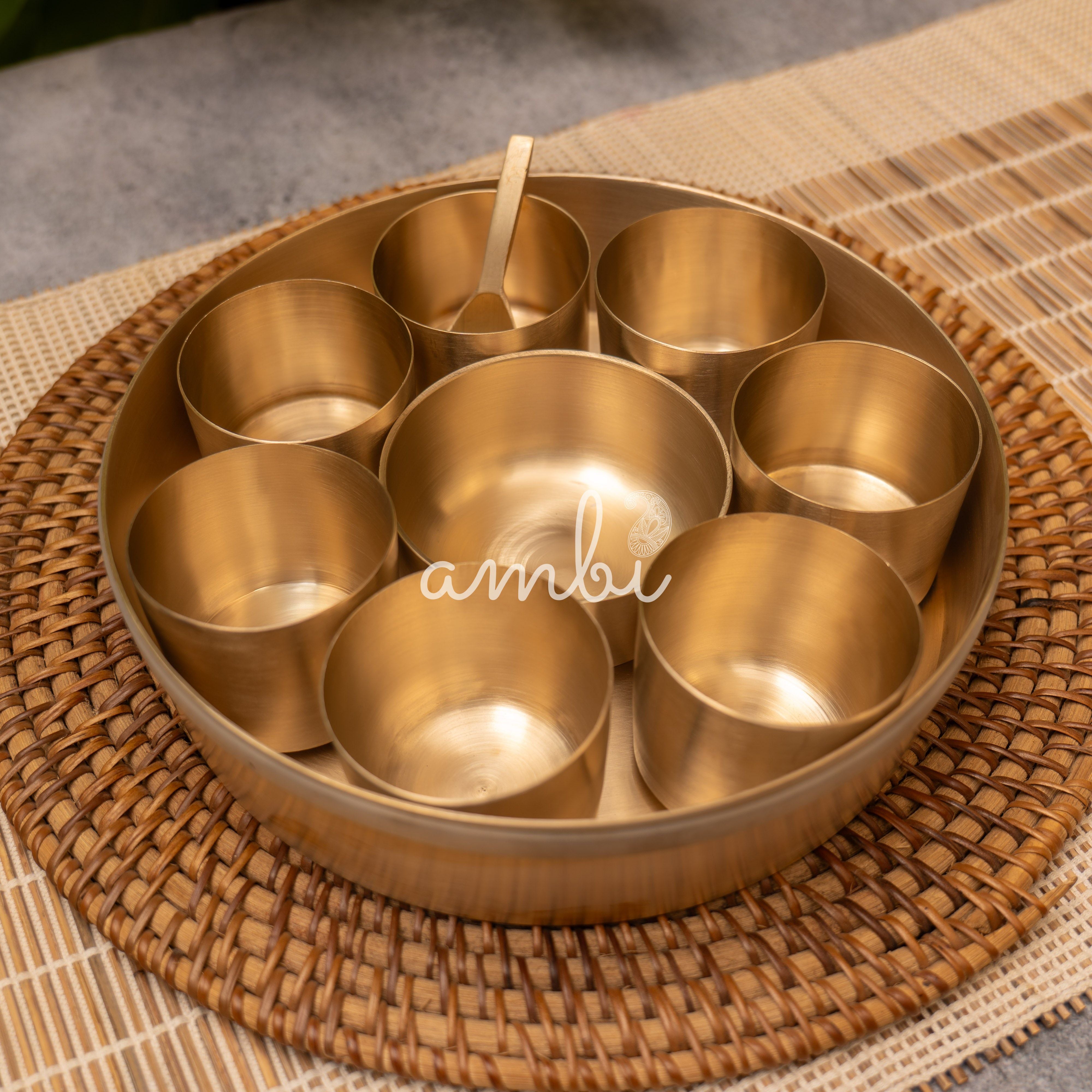 Ambi Lead Free 100% Pure Kansa Spice Box / Masala Dani - A Statement Piece