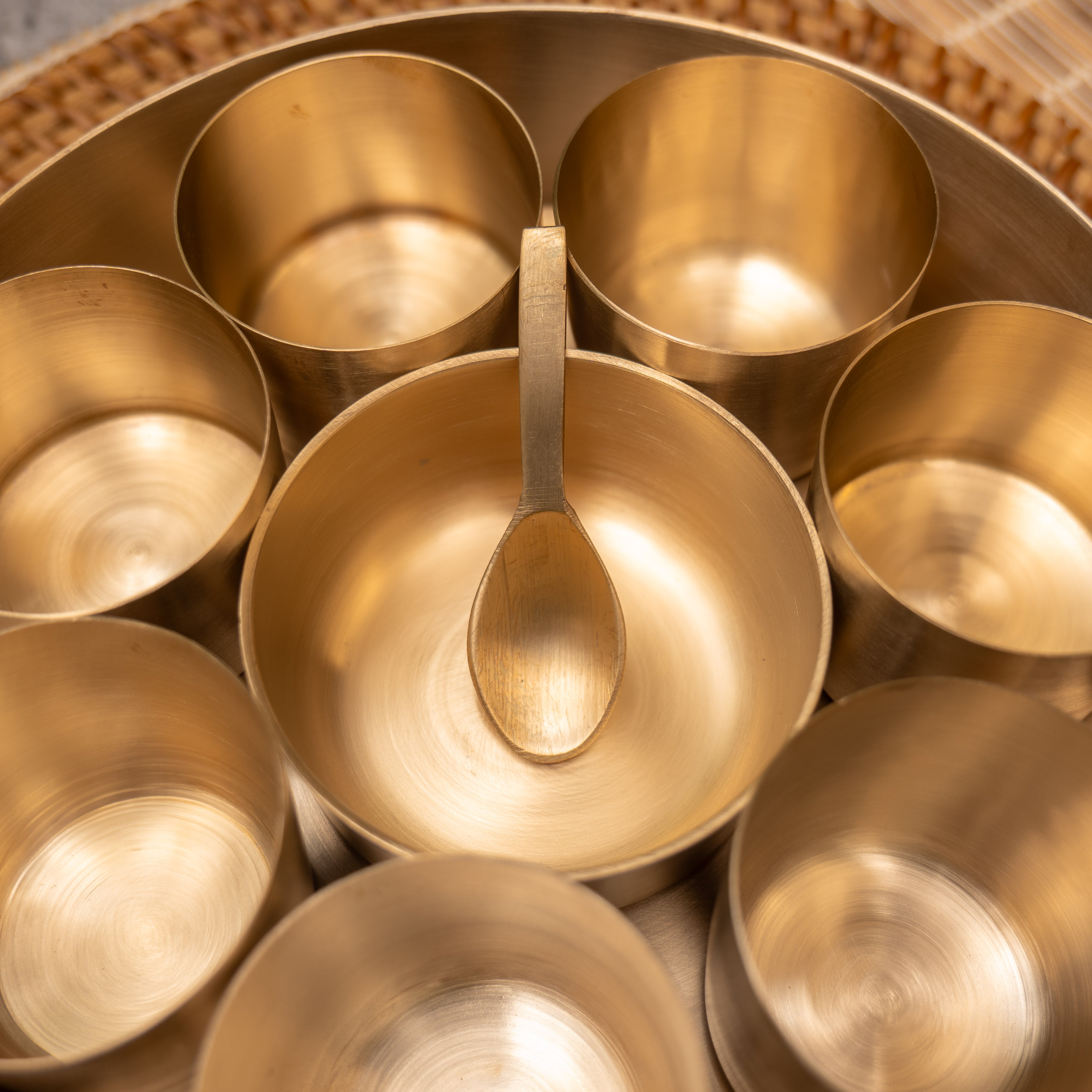 Ambi Lead Free 100% Pure Kansa Spice Box / Masala Dani - A Statement Piece