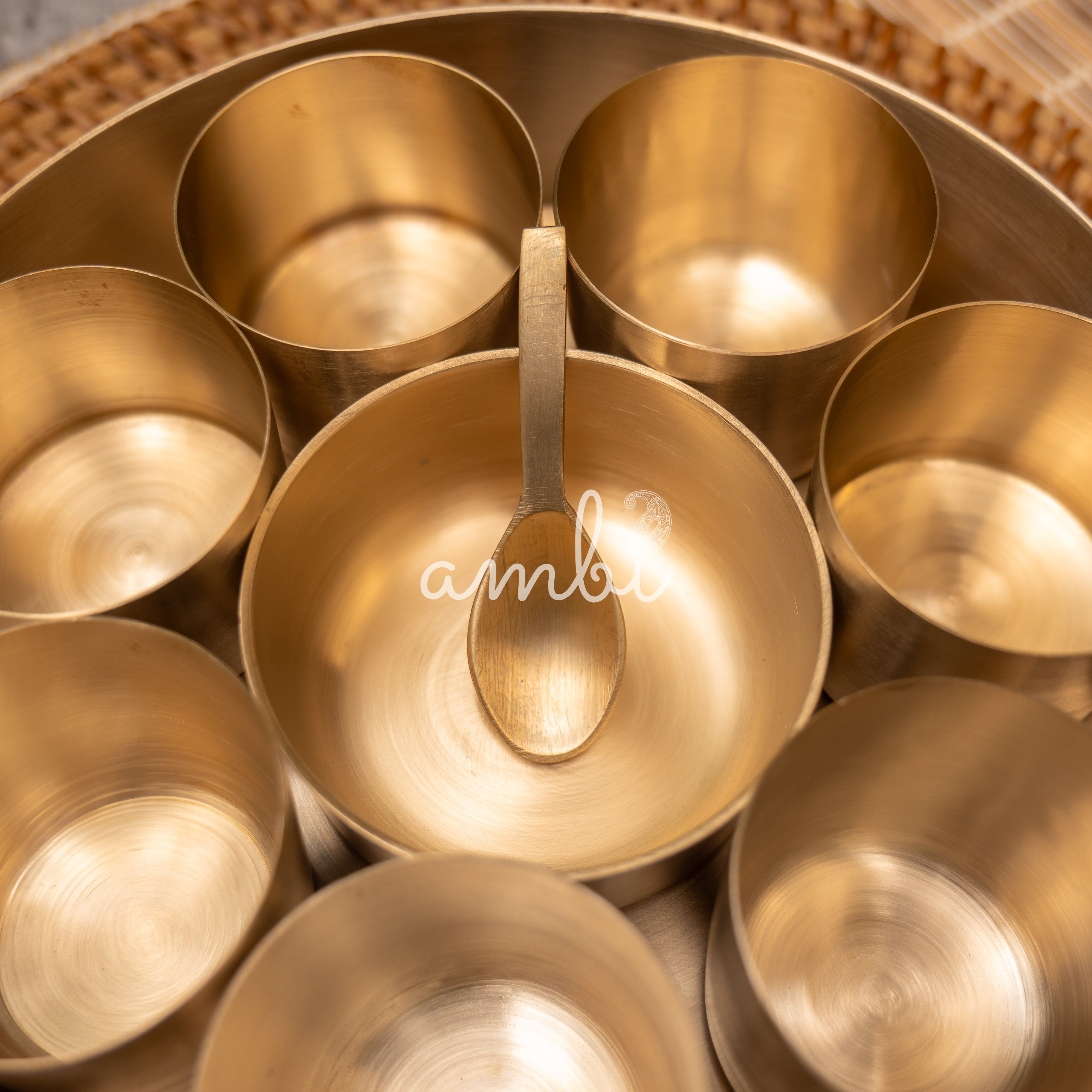 Ambi Lead Free 100% Pure Kansa Spice Box / Masala Dani - A Statement Piece