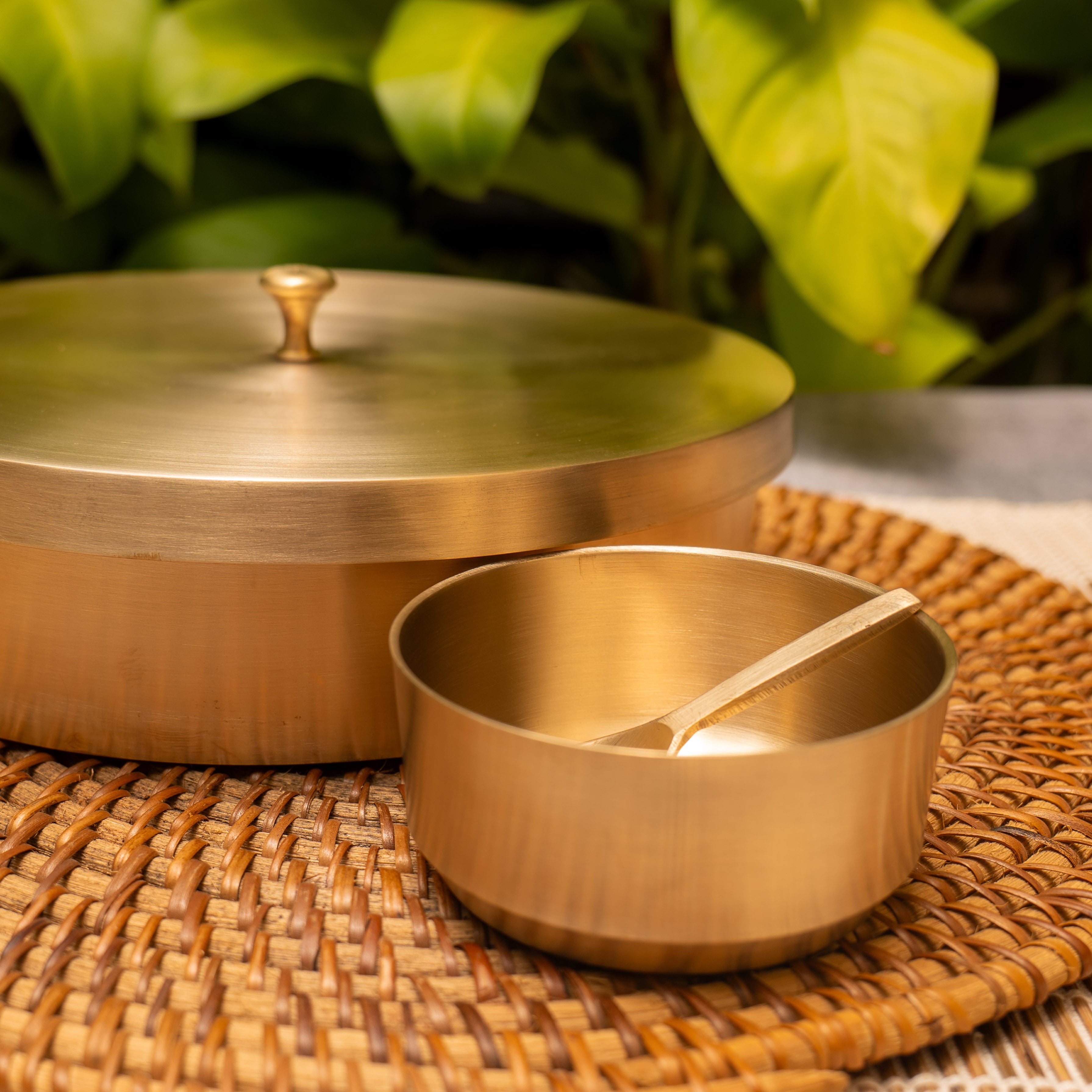 Ambi Lead Free 100% Pure Kansa Spice Box — An Ayurvedic Kitchen Heirloom