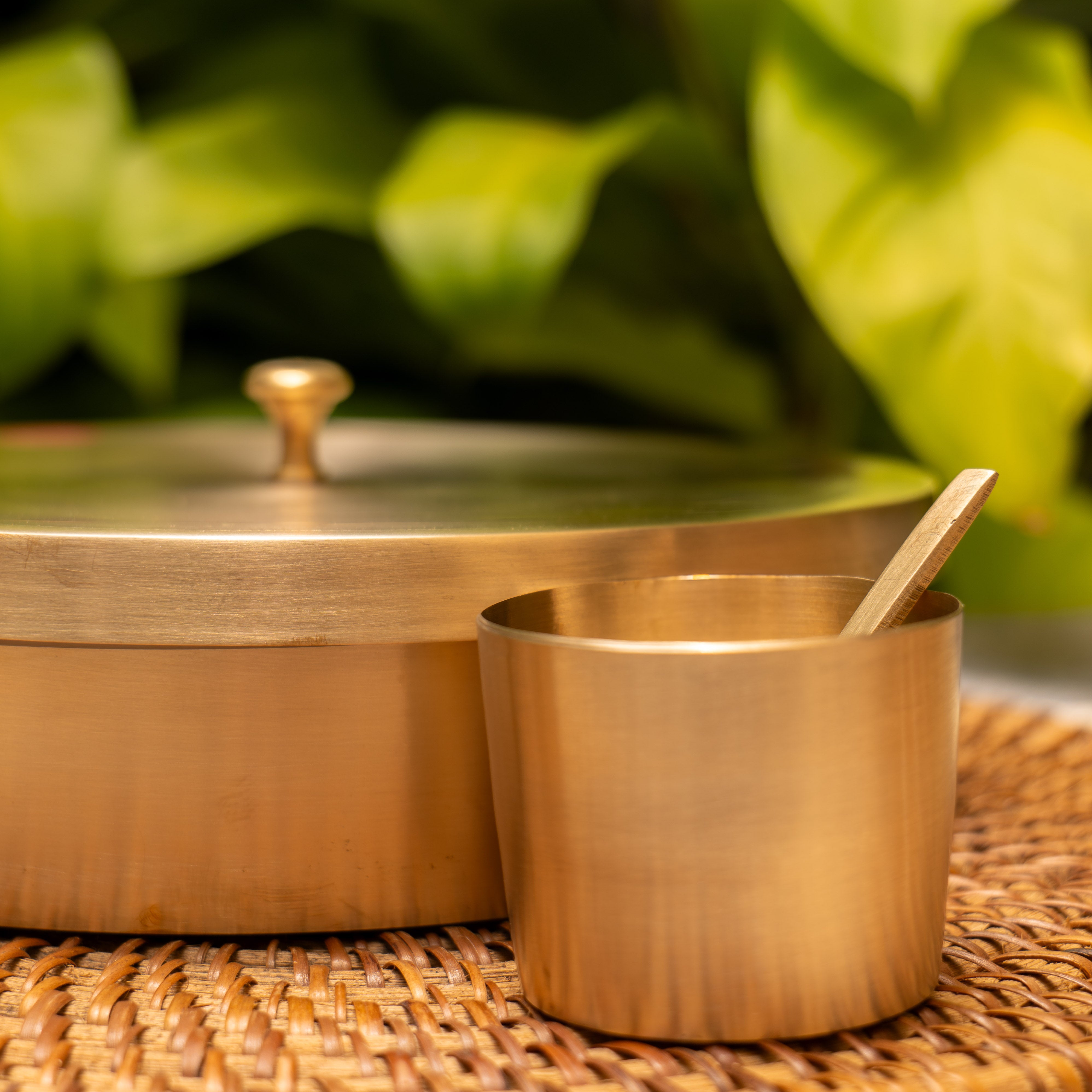 Ambi Lead Free 100% Pure Kansa Spice Box / Masala Dani - A Statement Piece