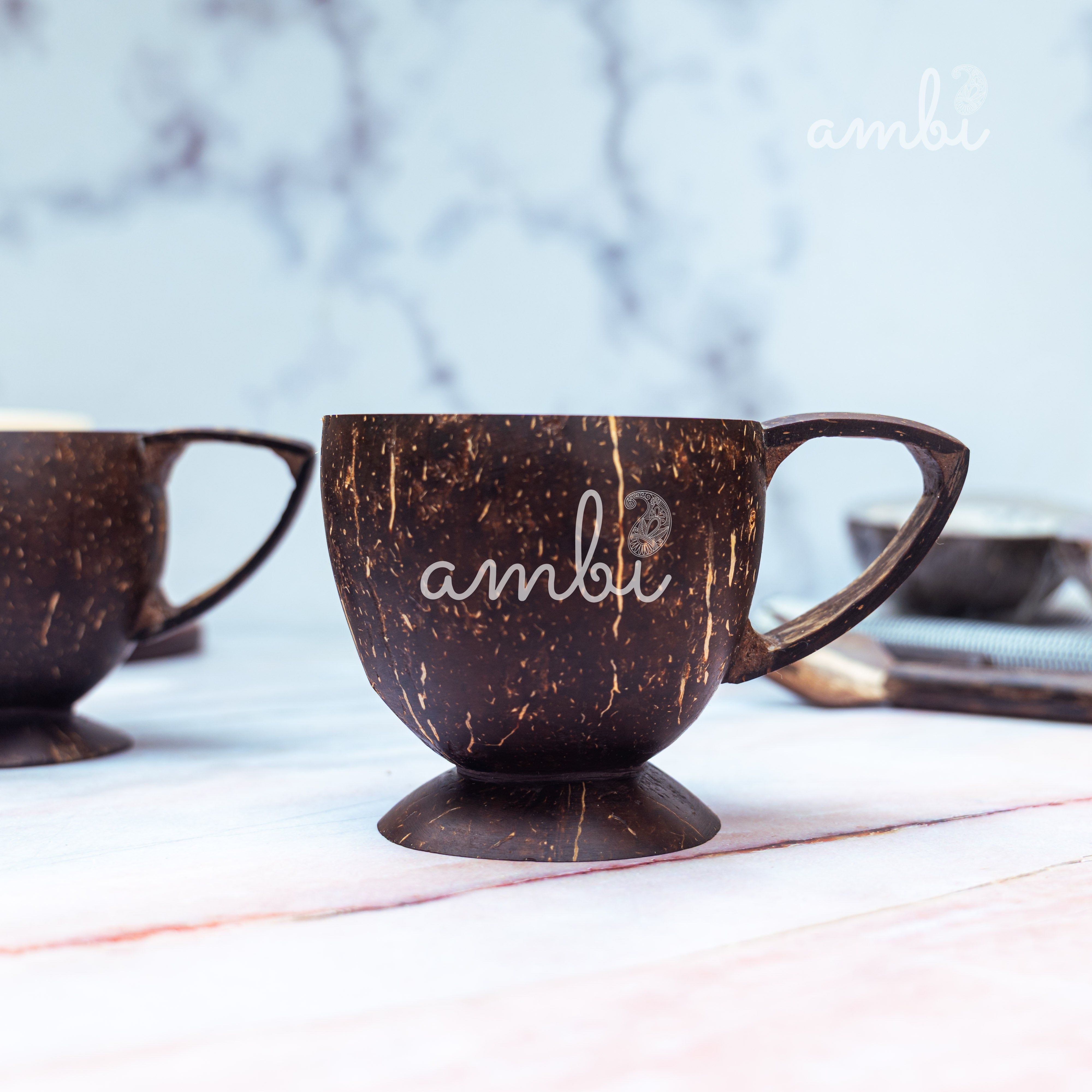 Coconut Shell Tea Cups- Set of 2